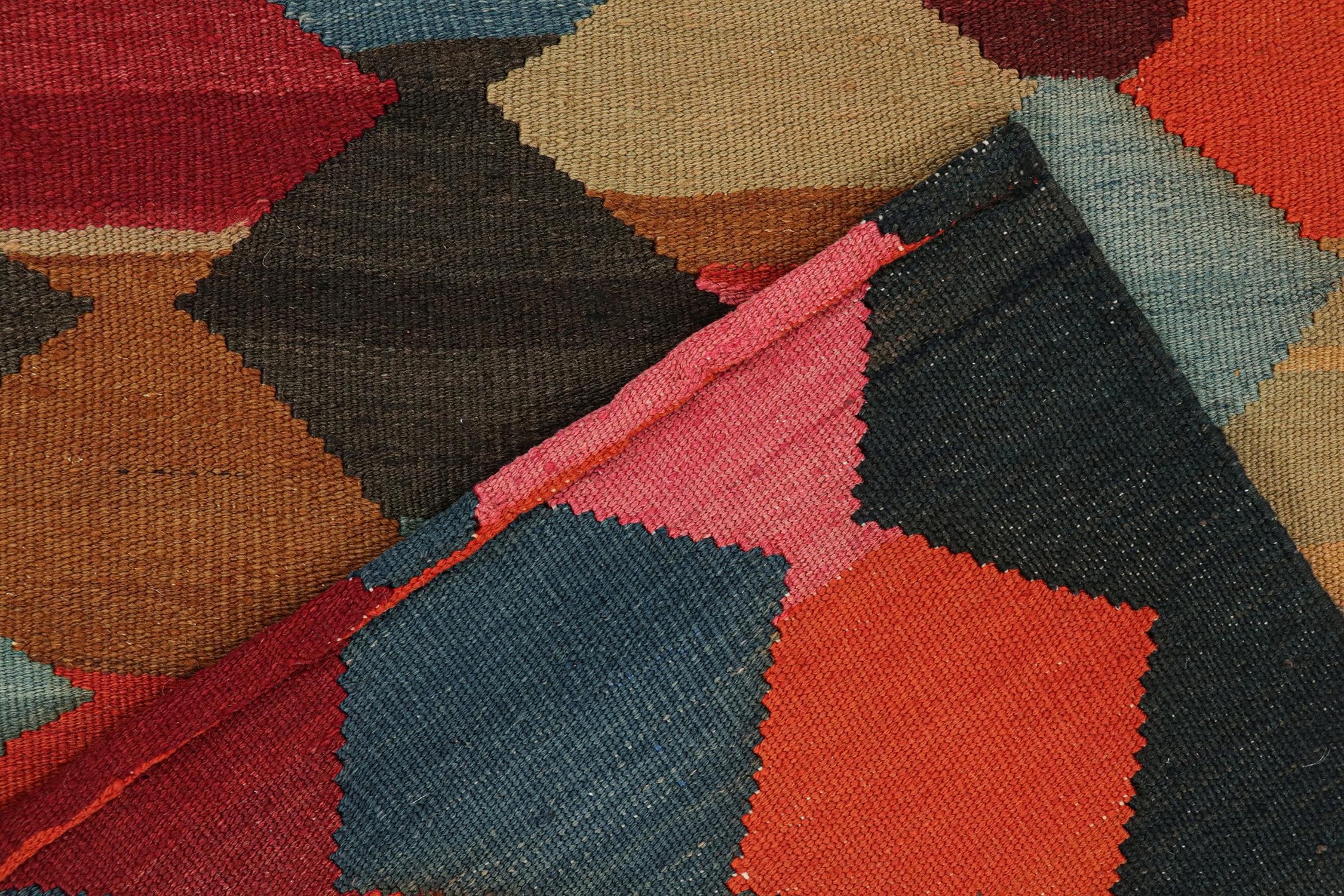 Wool Vintage Karadagh Persian Kilim Runner with Geometric Patterns by Rug & Kilim For Sale