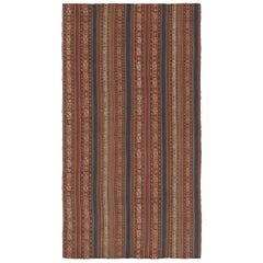 Vintage Persian Kilim Runner, Intricate Geometric Stripes - Rug & Kilim