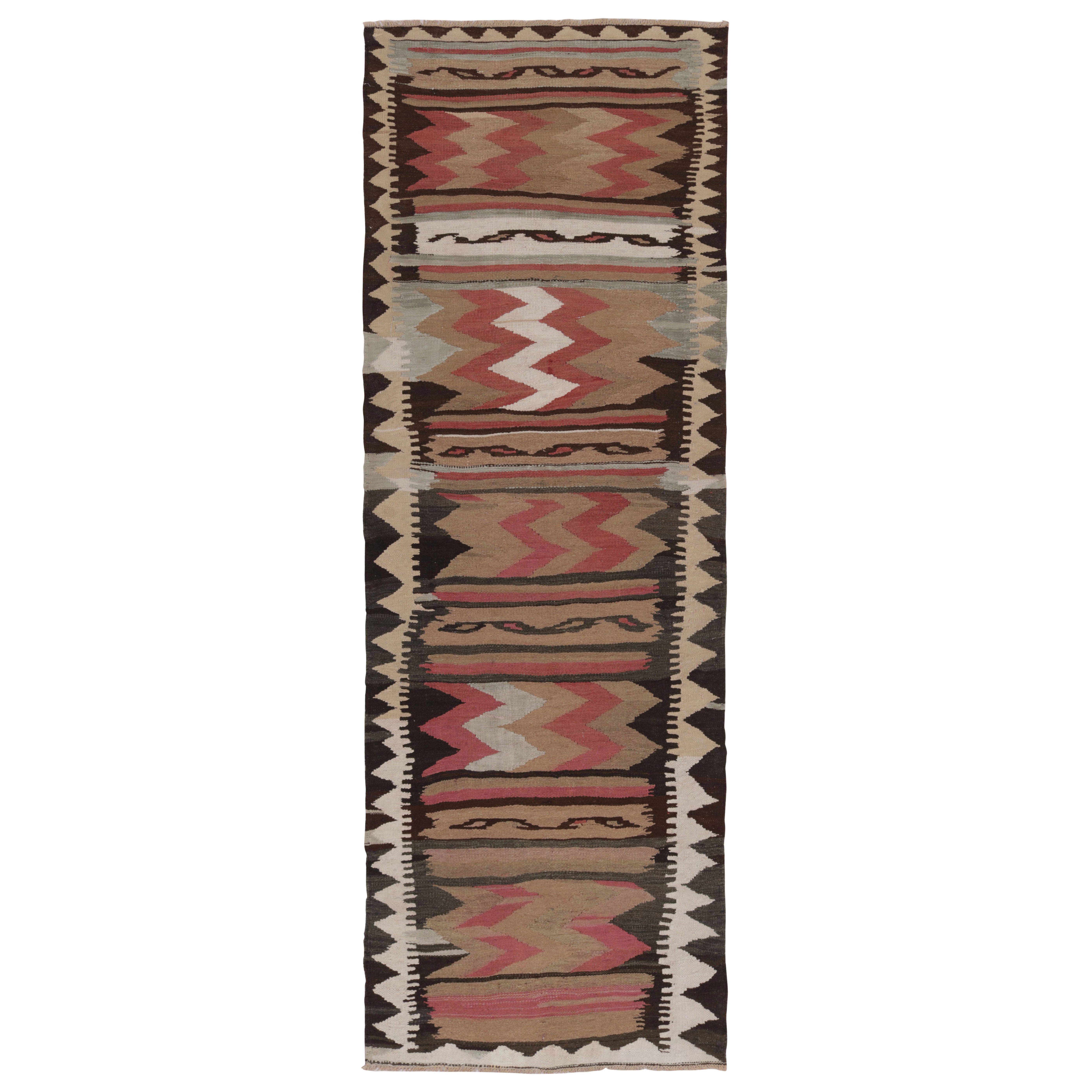 Vintage Persian Kilim Runner, Tribal Rug with Bold Chevrons - Rug
Kilim