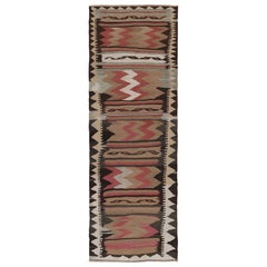 Vintage Persian Kilim Runner, Tribal Rug with Bold Chevrons - Rug
Kilim