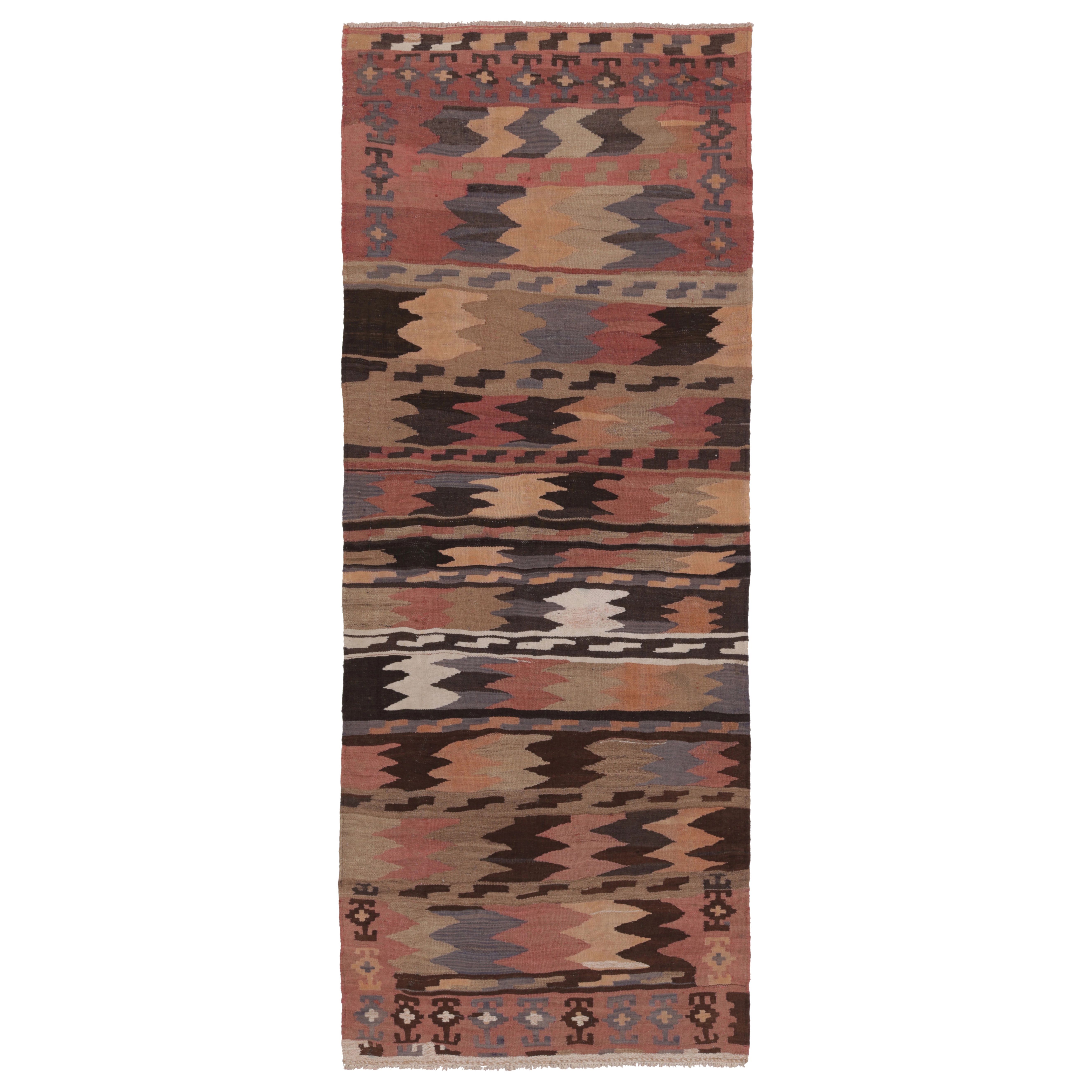 Vintage Persian Kilim Runner, Tribal Rug with Playful Chevrons - Rug
Kilim