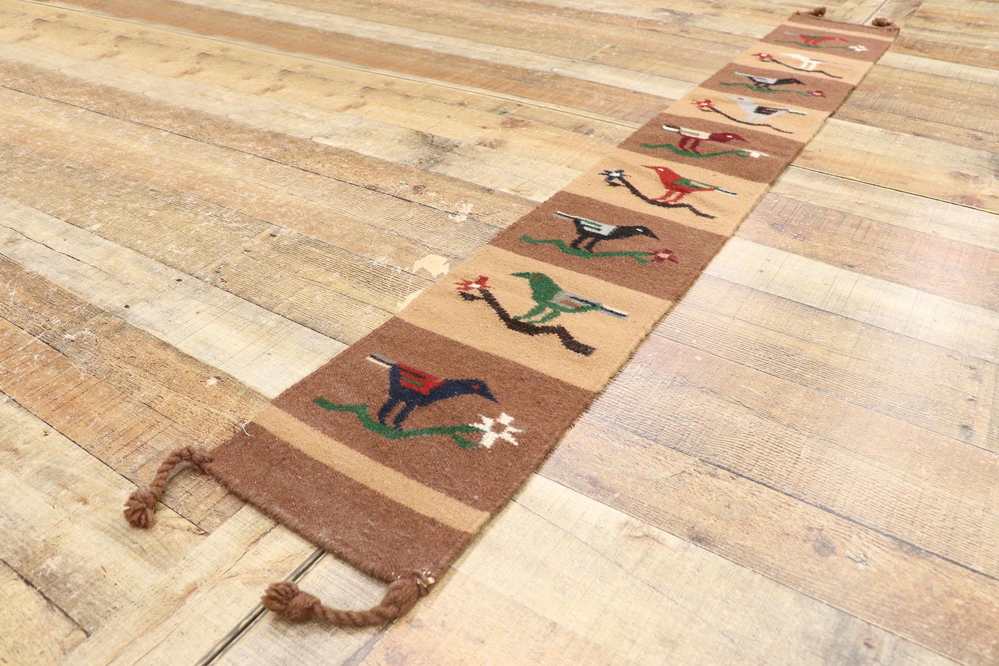 20th Century Vintage Persian Kilim Runner with Bird Design For Sale