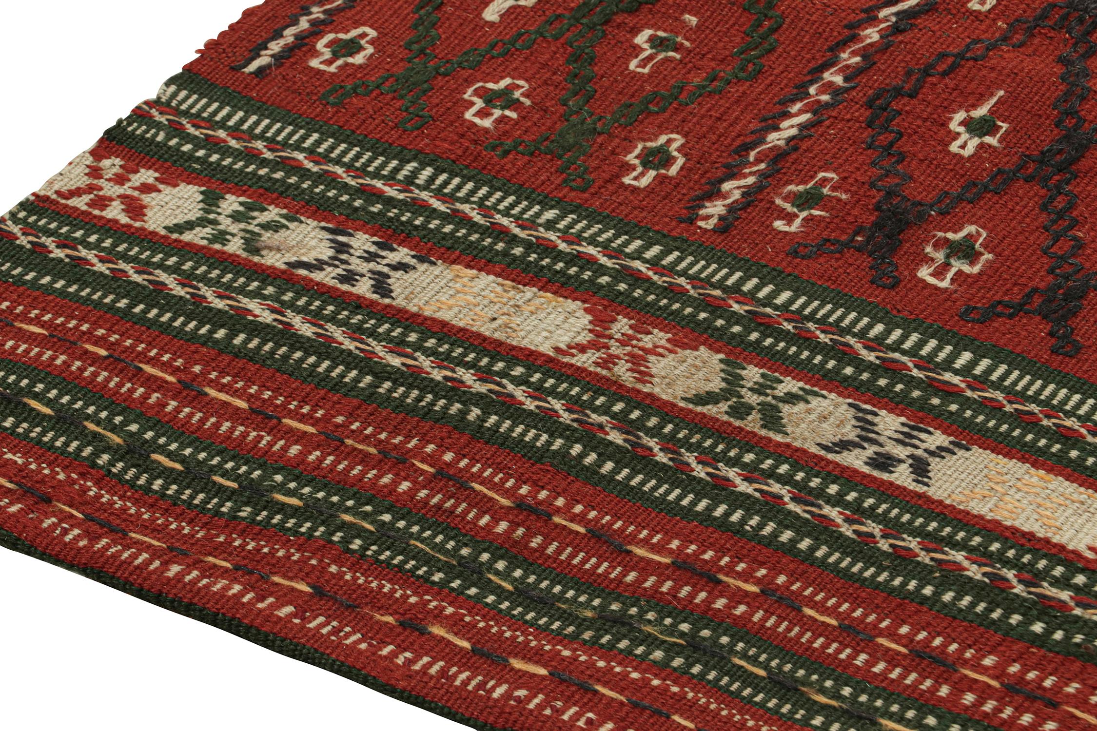 Vintage Persian Kilim Runner with Geometric Patterns by Rug & Kilim In Good Condition For Sale In Long Island City, NY