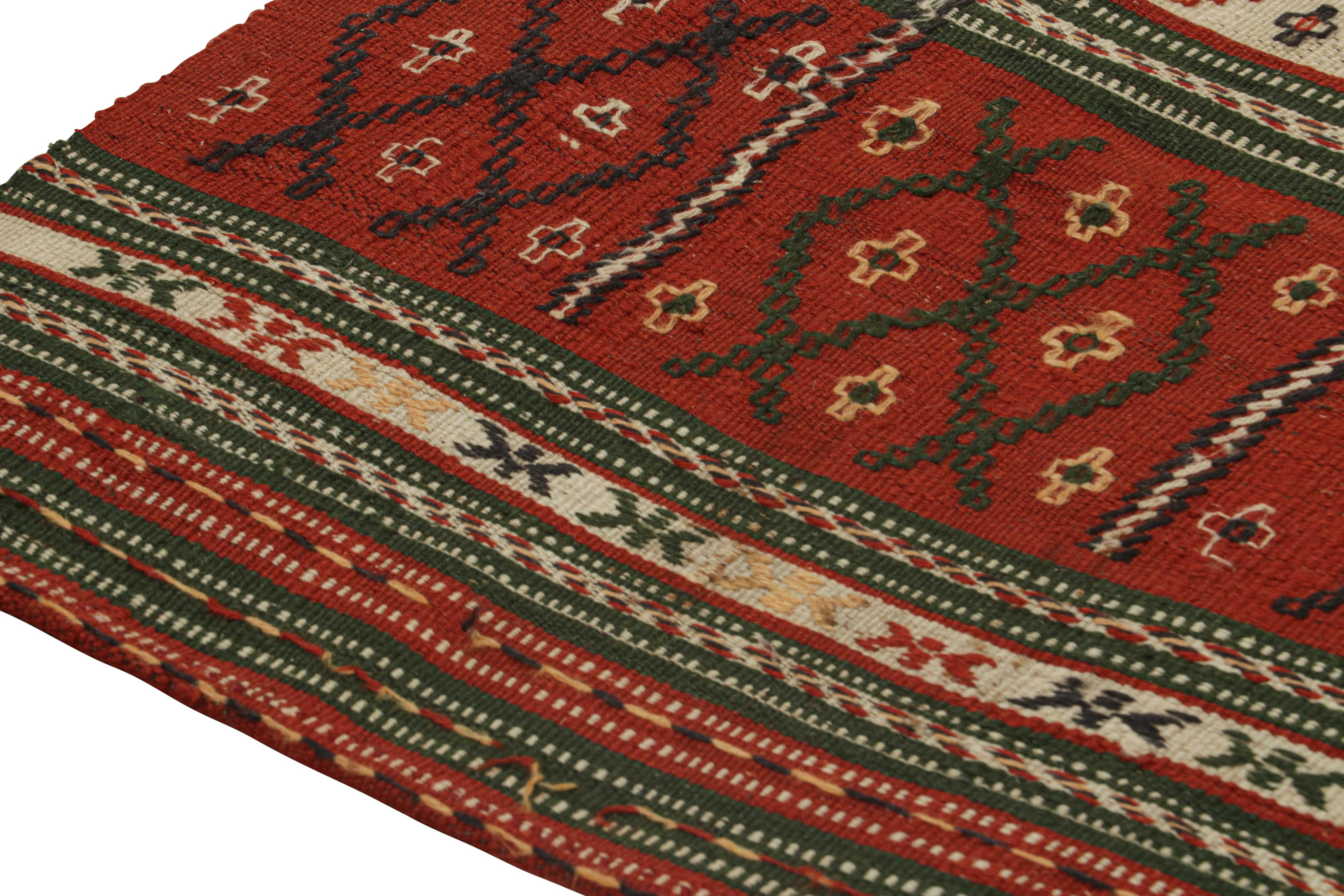 Mid-20th Century Vintage Persian Kilim Runner with Geometric Patterns by Rug & Kilim For Sale