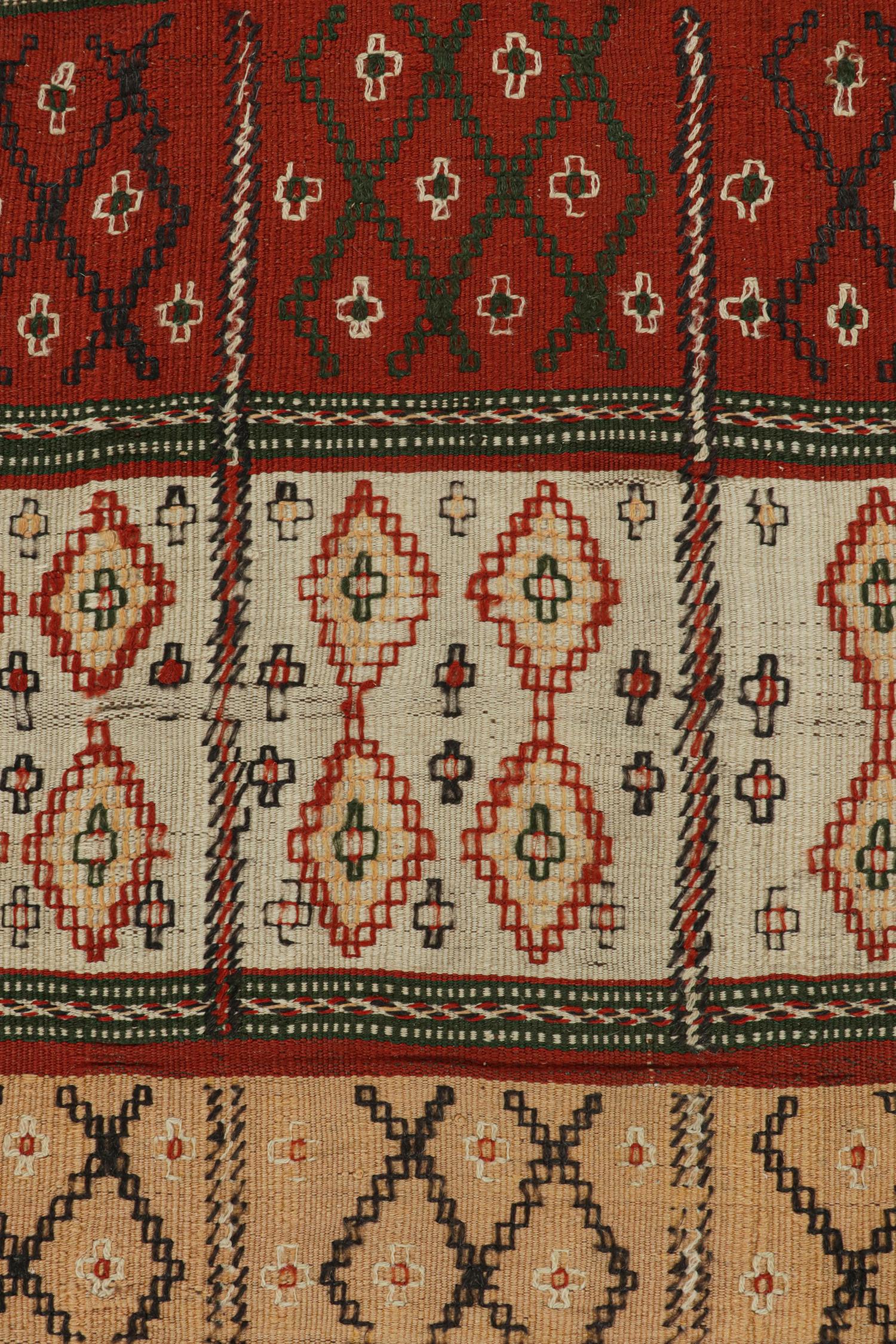 Wool Vintage Persian Kilim Runner with Geometric Patterns by Rug & Kilim For Sale