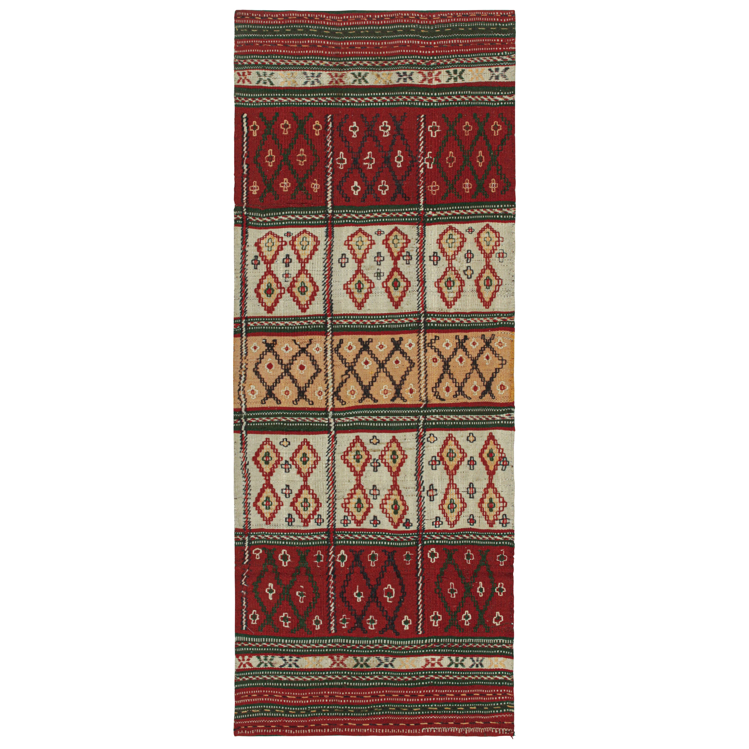 Vintage Persian Kilim Runner with Geometric Patterns by Rug & Kilim