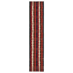 Runner persiano vintage con strisce e motivi geometrici di Rug & Kilim