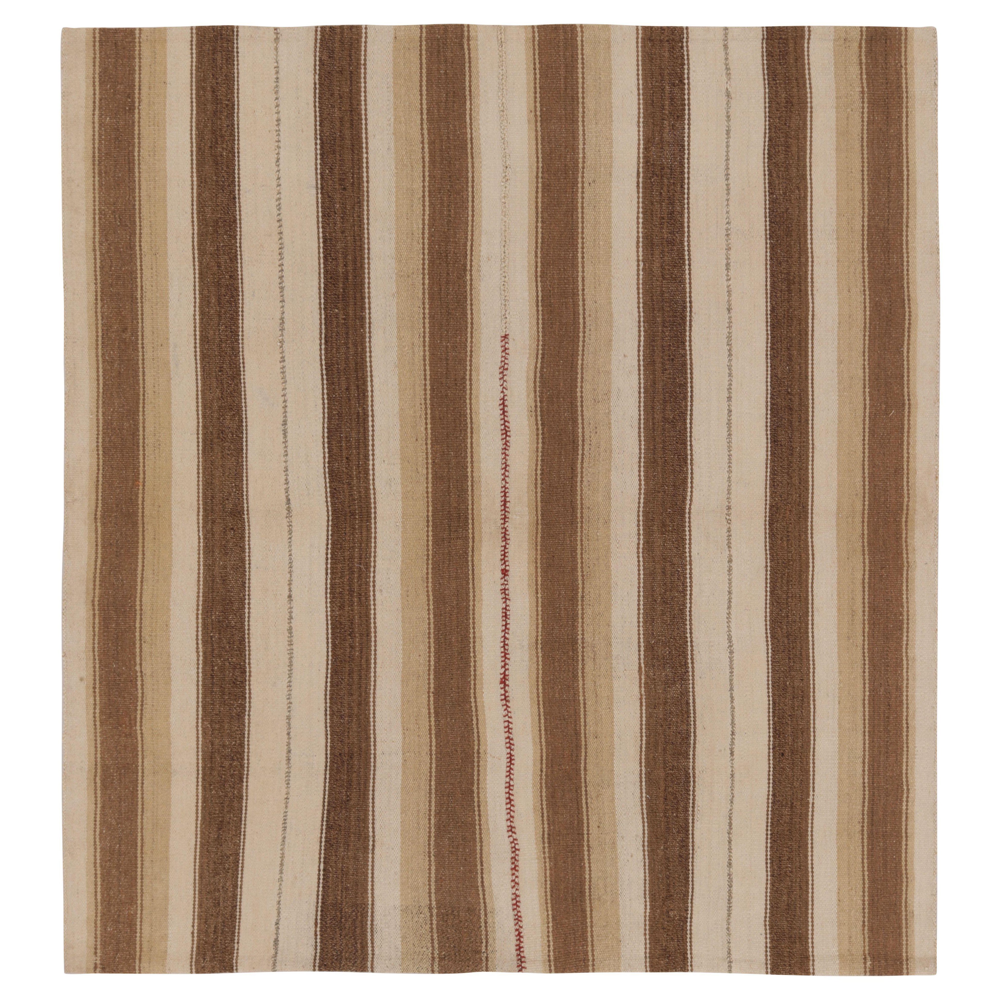 Vintage Persian Kilim, Square Rug in Neutral Earth Tones - Rug
Kilim