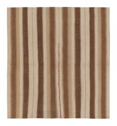 Vintage Persian Kilim, Square Rug in Neutral Earth Tones - Rug 
Kilim