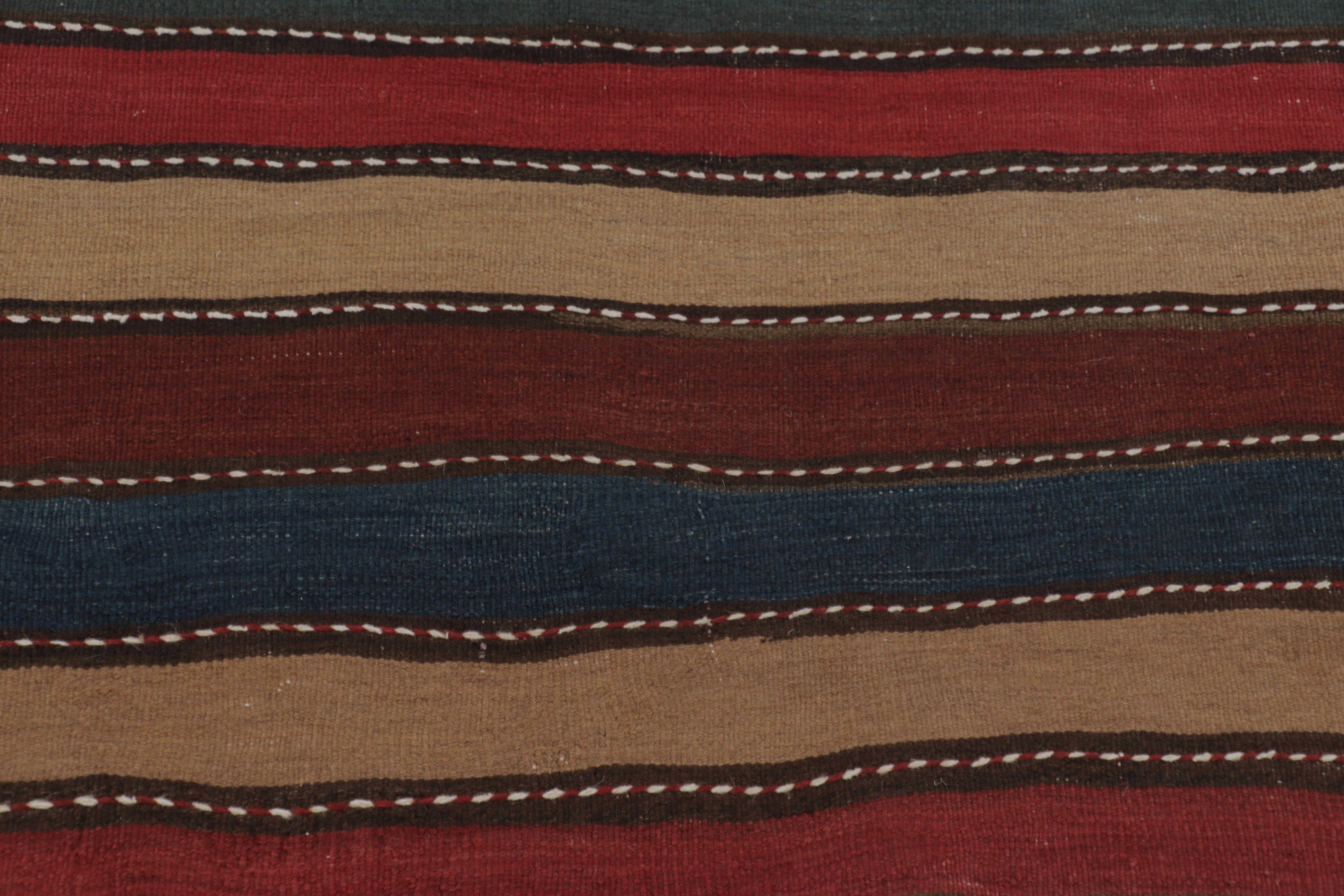 Vintage Persian Kilim, Tribal Gallery Runner in Polychromatic Stripes-Rug&Killim (Persisch) im Angebot