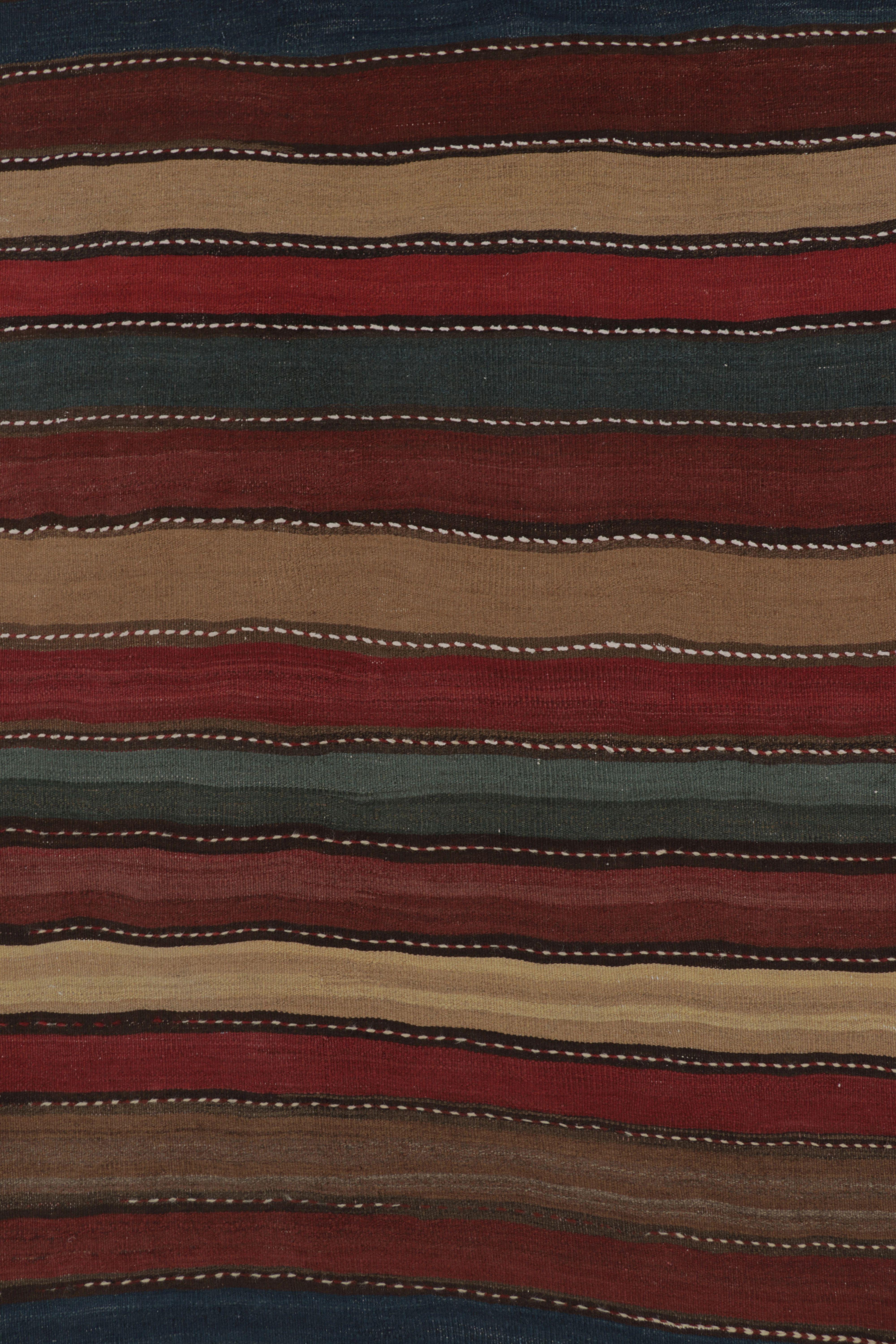 Vintage Persian Kilim, Tribal Gallery Runner in Polychromatic Stripes-Rug&Killim (Handgewebt) im Angebot