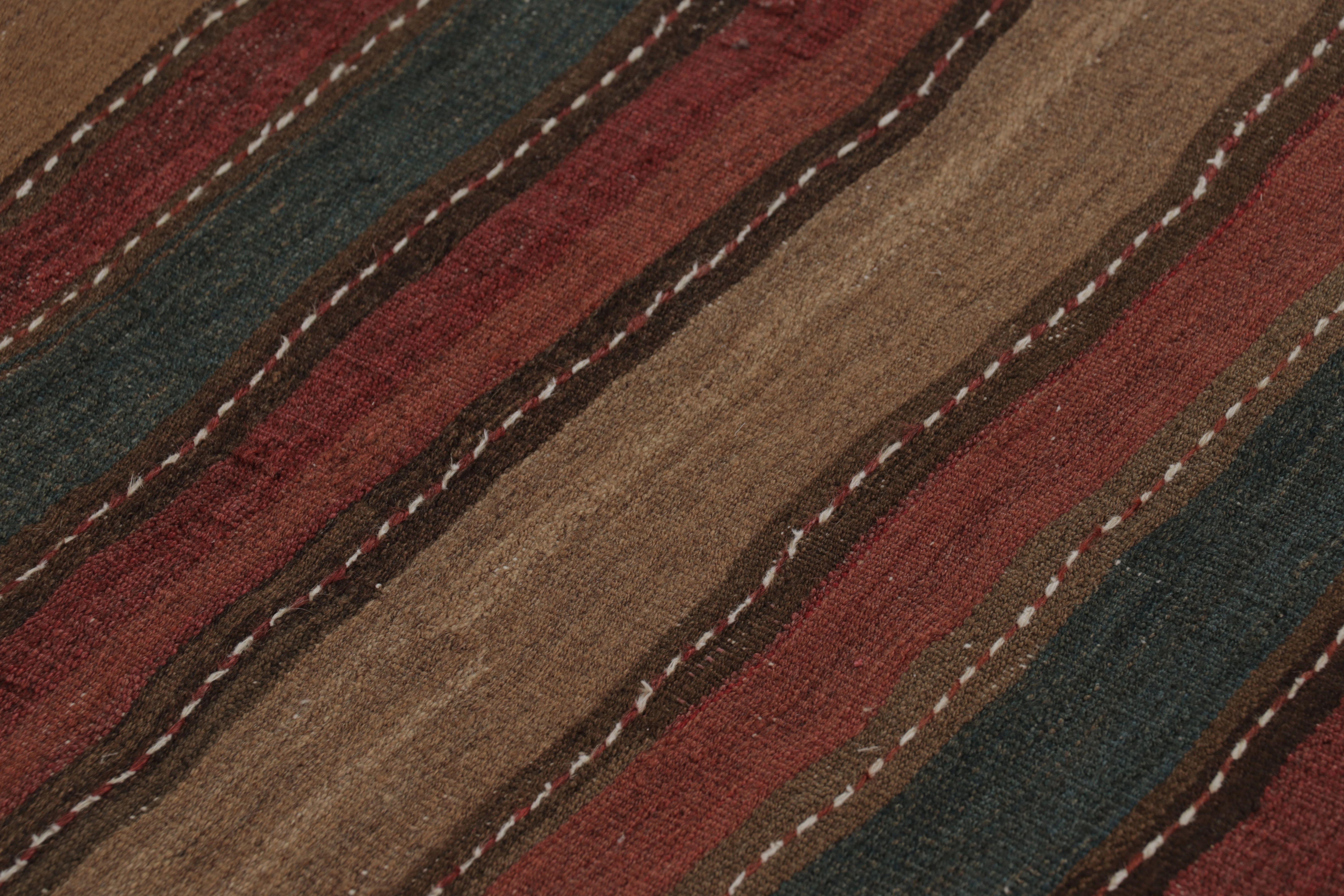 Vintage Persian Kilim, Tribal Gallery Runner in Polychromatic Stripes-Rug&Killim (Mitte des 20. Jahrhunderts) im Angebot