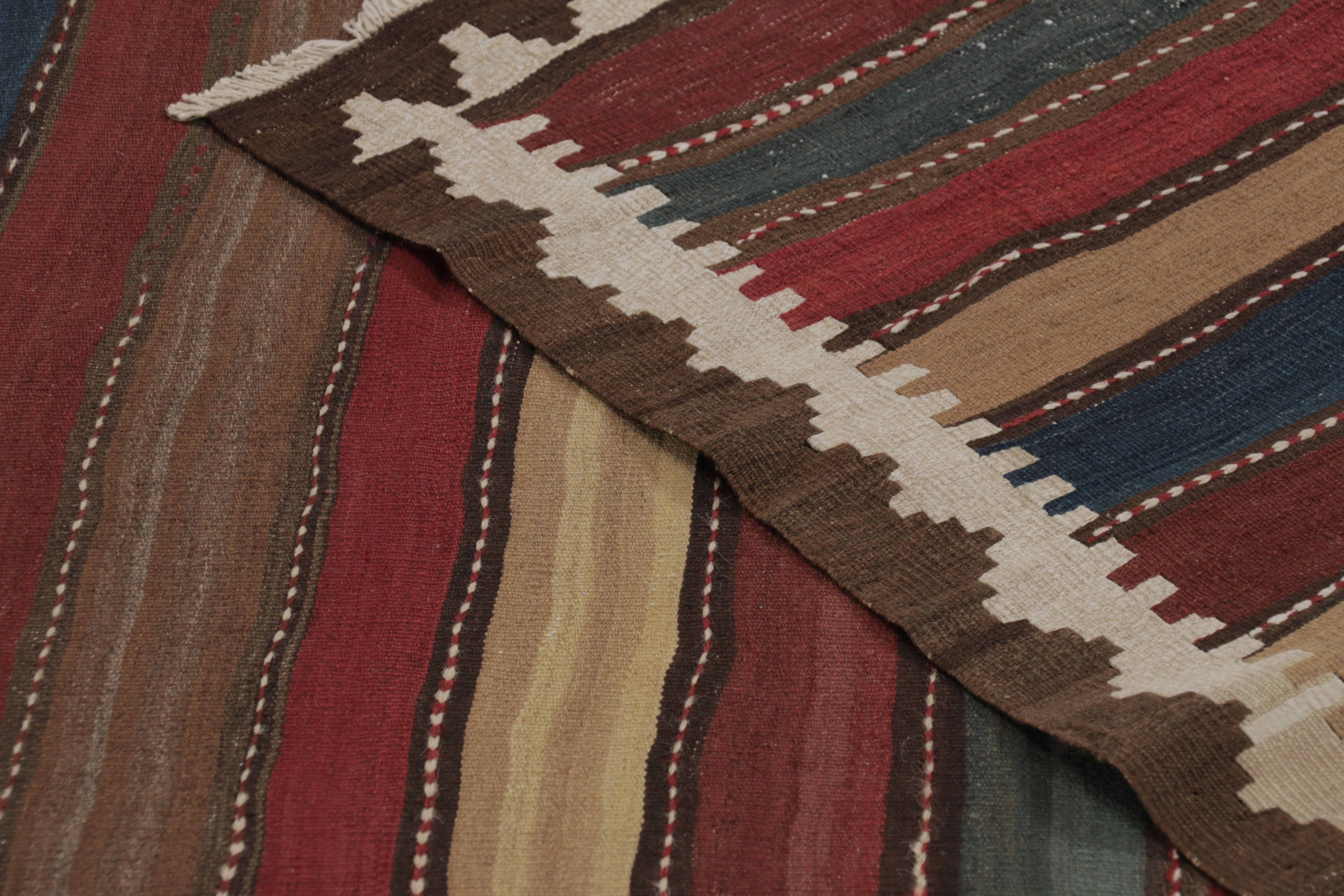 Vintage Persian Kilim, Tribal Gallery Runner in Polychromatic Stripes-Rug&Killim (Wolle) im Angebot