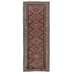 Vintage Persian Kilim, Tribal Gallery Runner Rug with Diamonds - Rug 
Kilim