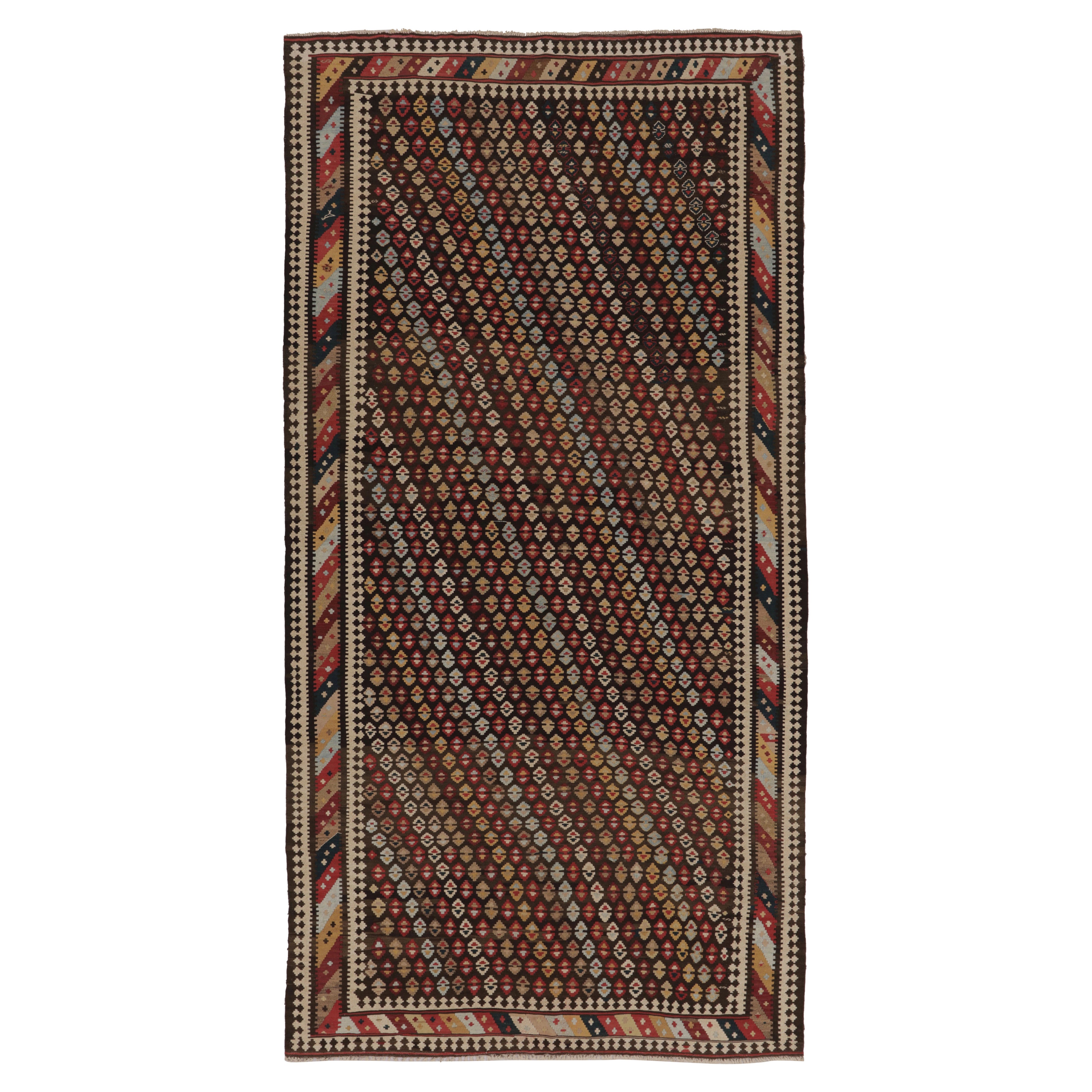 Vintage Persian Kilim, Tribal Geometric Motifs in Vibrant Hues - Rug 
Kilim For Sale