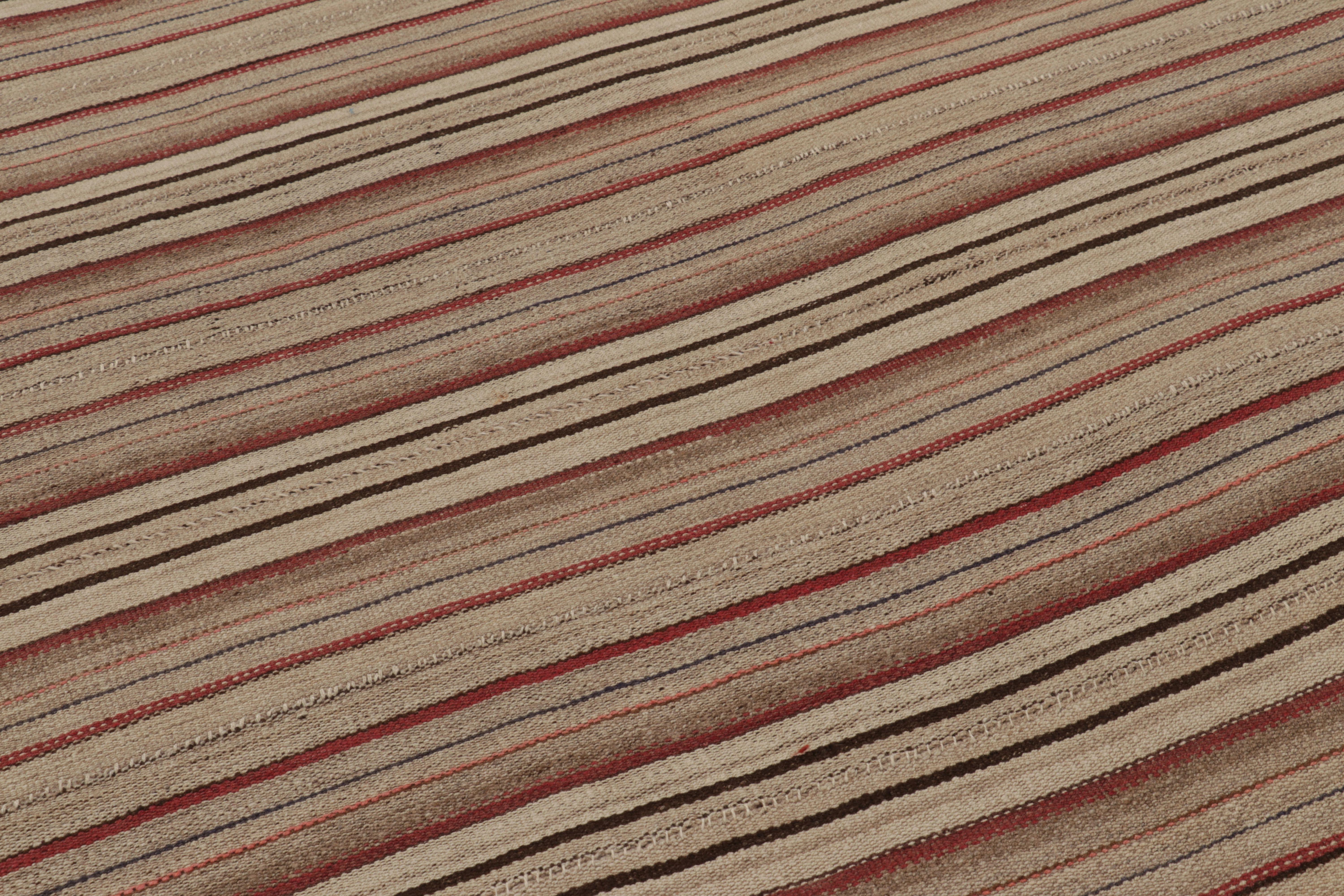 Tessuto a mano Rug & Kilim persiano d'epoca, tappeto tribale a strisce policrome in vendita