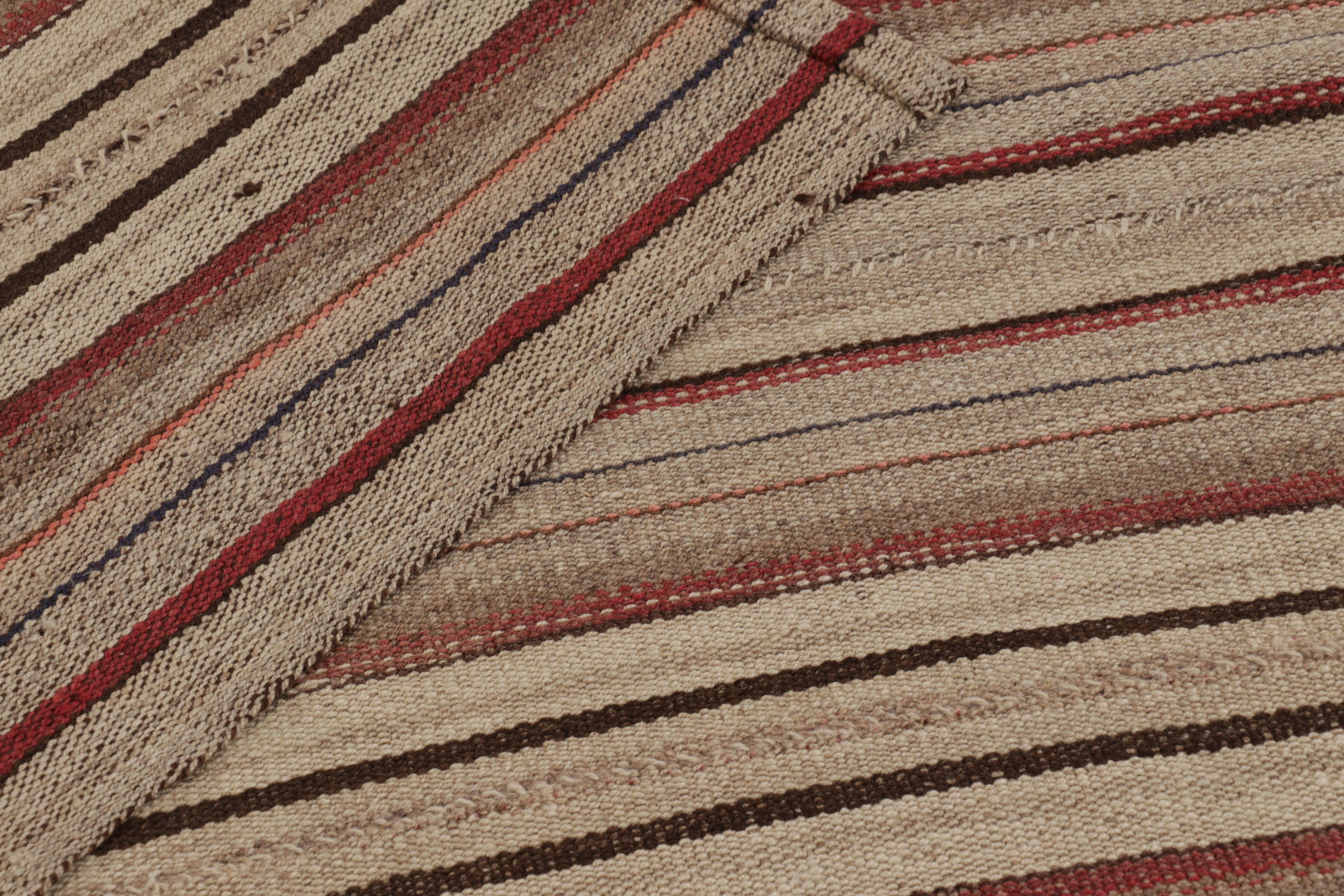 Lana Rug & Kilim persiano d'epoca, tappeto tribale a strisce policrome in vendita