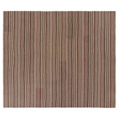 Rug 
Kilim vintage persan, tapis tribal à rayures polychromes