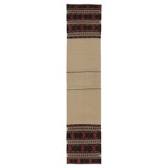 Vintage Persian Kilim, Tribal Runner Rug with Geometric Borders - Rug 
Kilim