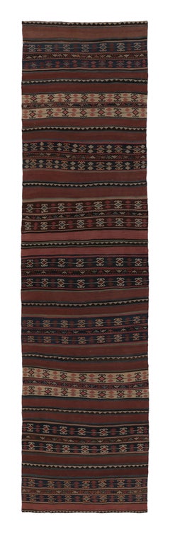 Vintage Persian Kilim, Tribal Runner Rug with Ram
s Horn Motifs - Rug
Kilim