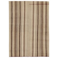 Persischer Kelim mit beigebraunen Streifen im Vintage-Stil von Rug & Kilim