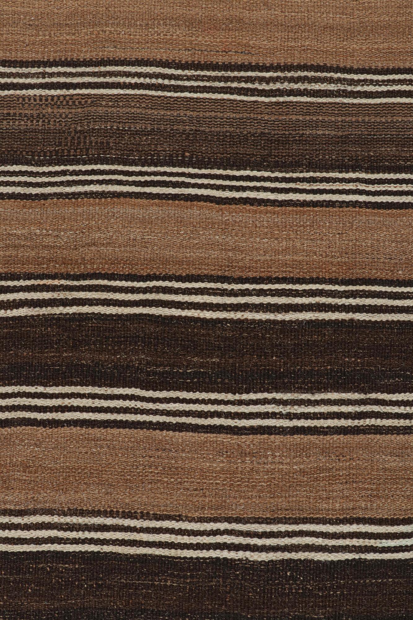 Tribal Vintage Persian Kilim with Brown Stripes For Sale