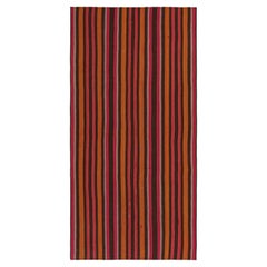 Tapis Kilim persan vintage à rayures orange, marron et rose par Kilim