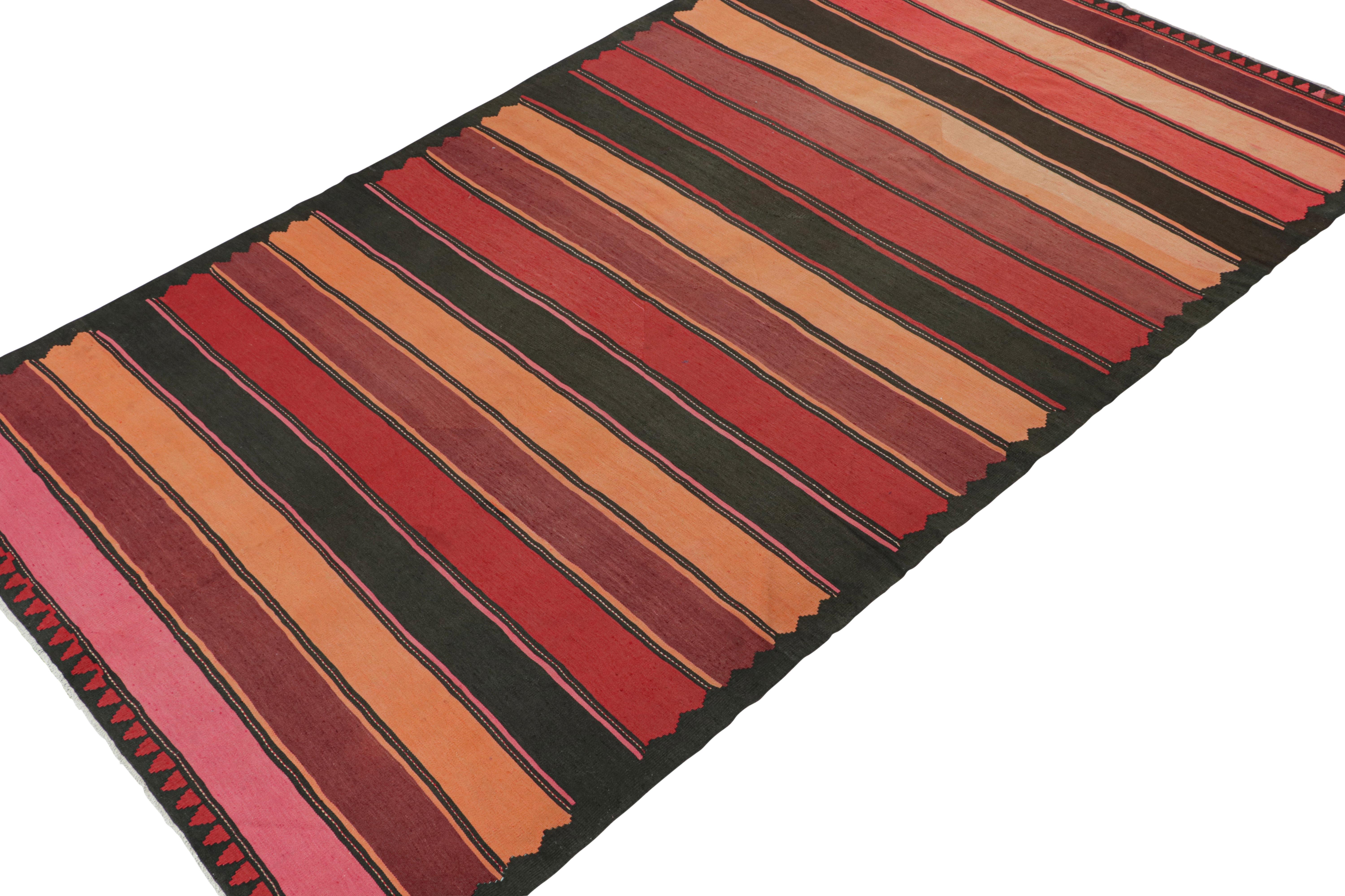 Tribal Vintage Persian Kilim with Polychromatic Stripes by Rug & Kilim For Sale