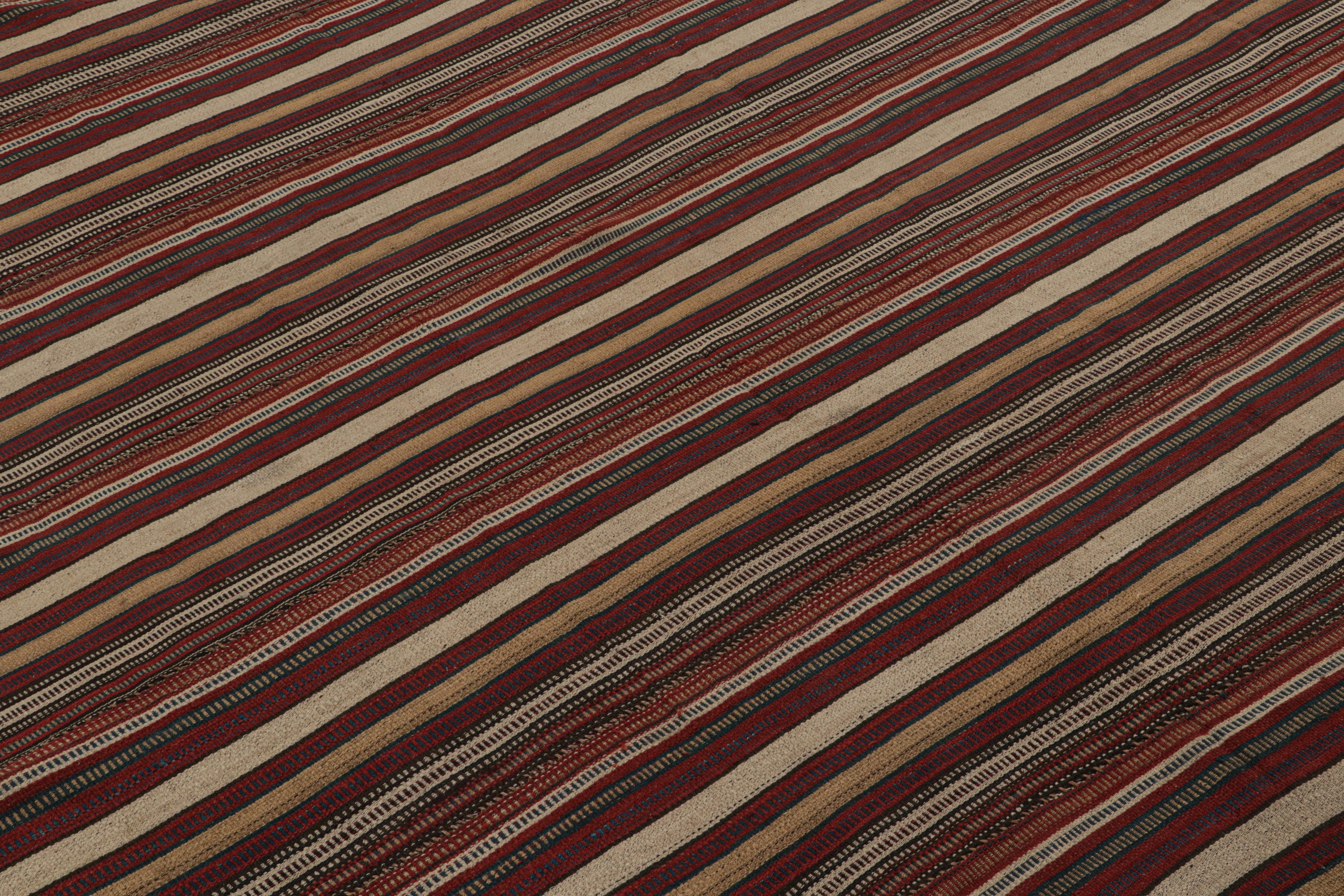 Kilim persa vintage con rayas policromáticas, de Rug & Kilim Afgano en venta
