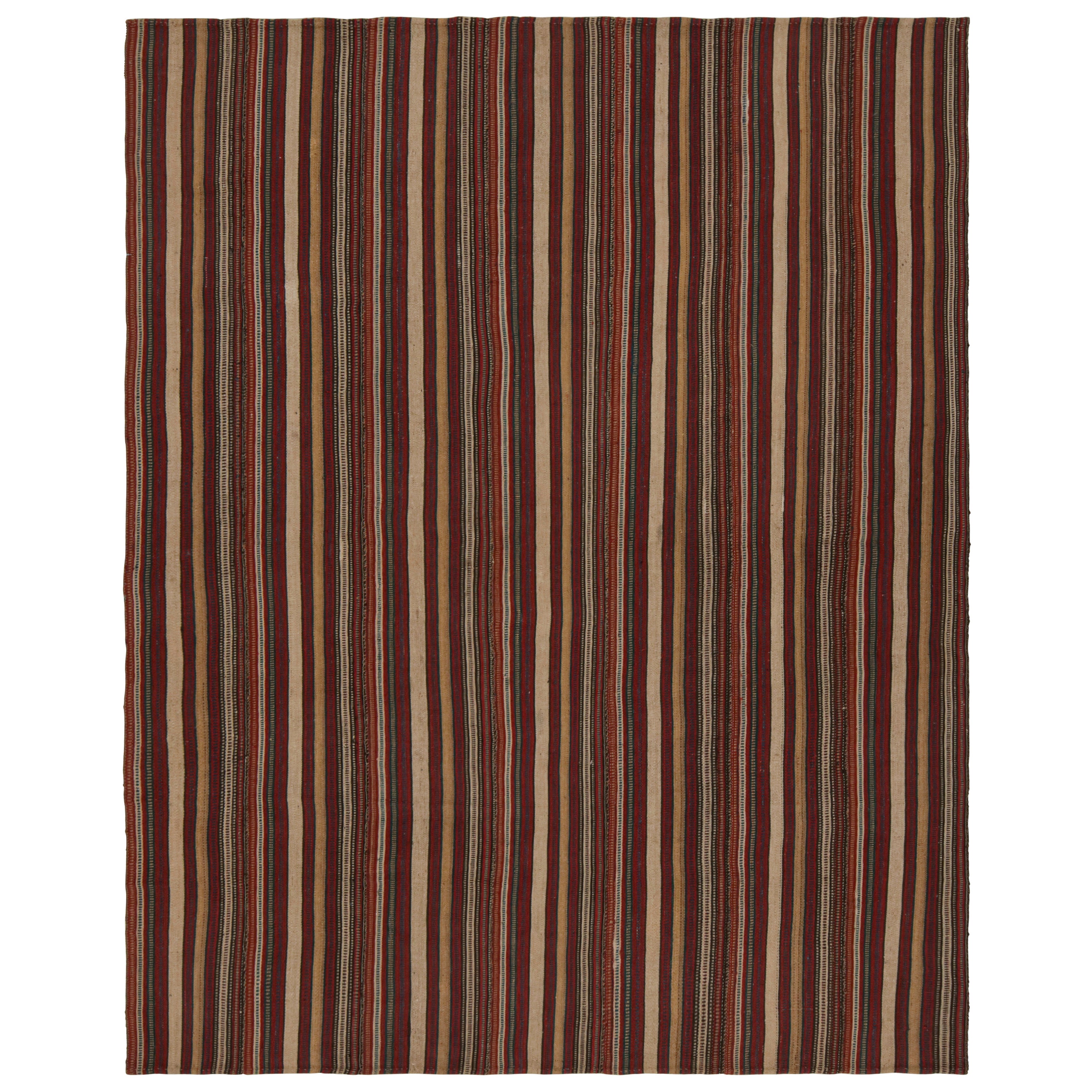 Persischer Vintage-Kilim mit mehrfarbigen Streifen, von Rug & Kilim