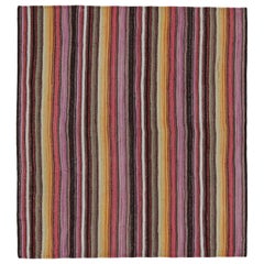 Kilim persiano vintage con strisce policromatiche, stile pannello di Rug & Kilim