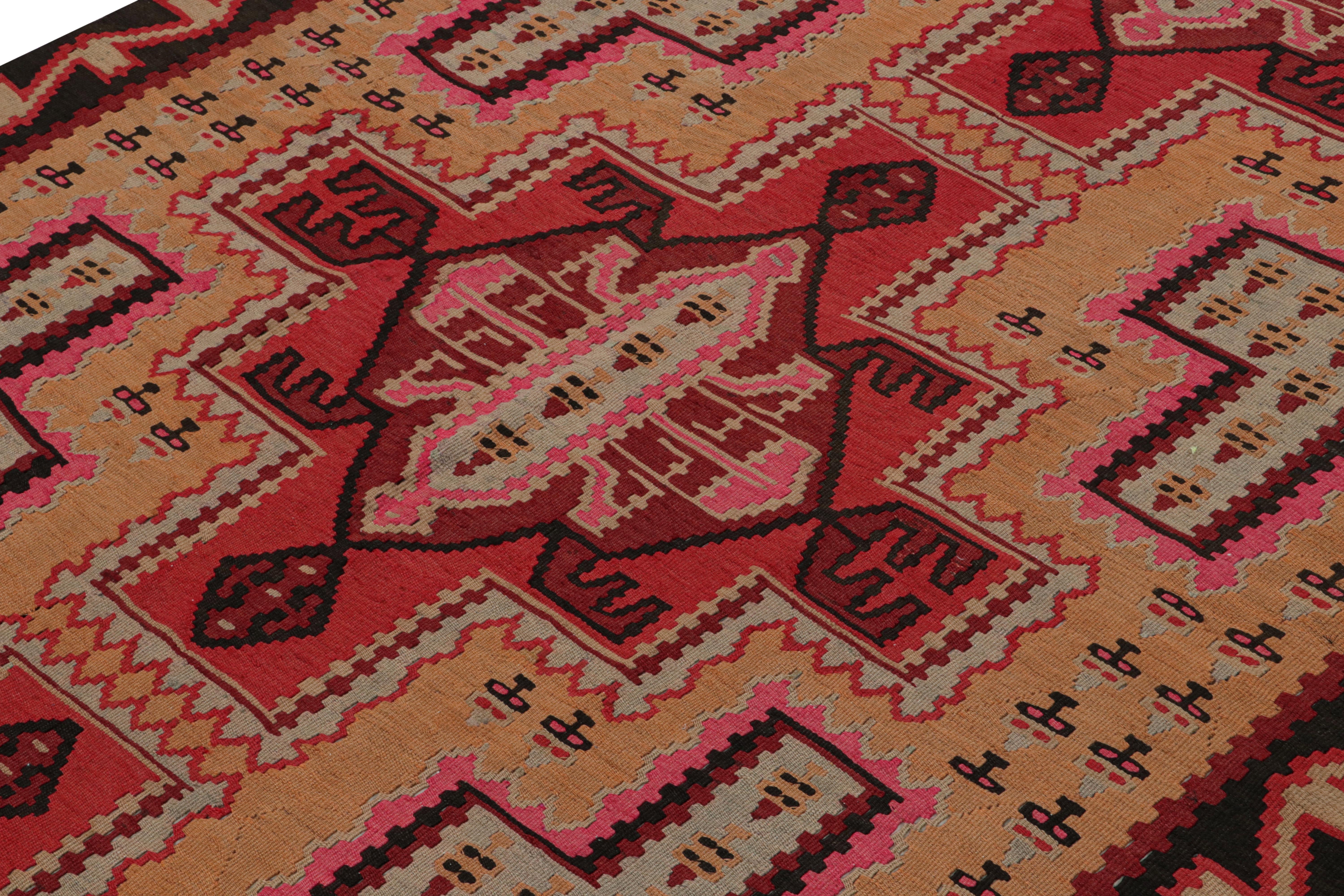 Afghan Vintage Persian Kilim with Red Medallions on a Gold Field, from Rug & Kilim For Sale