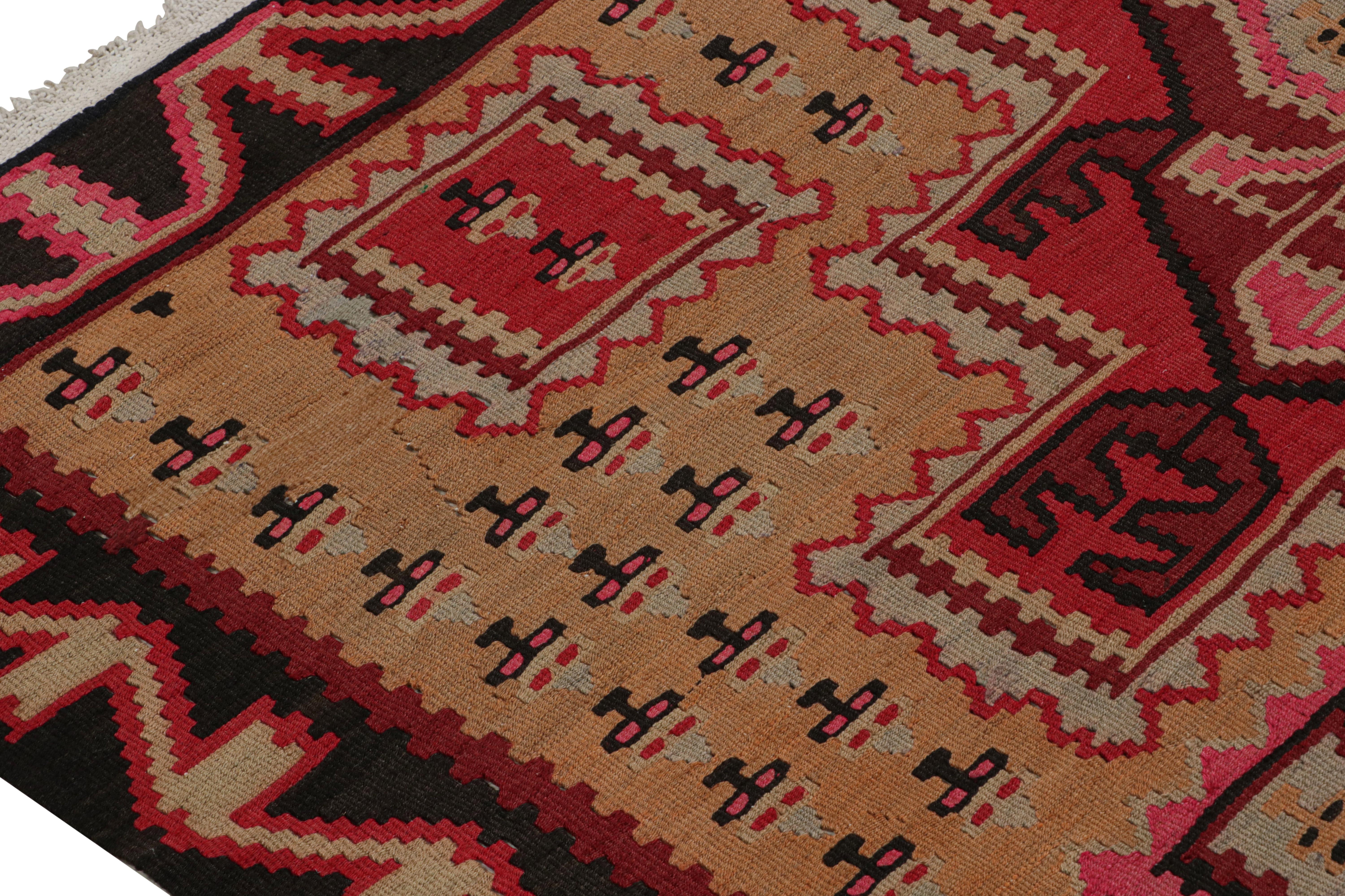Hand-Woven Vintage Persian Kilim with Red Medallions on a Gold Field, from Rug & Kilim For Sale