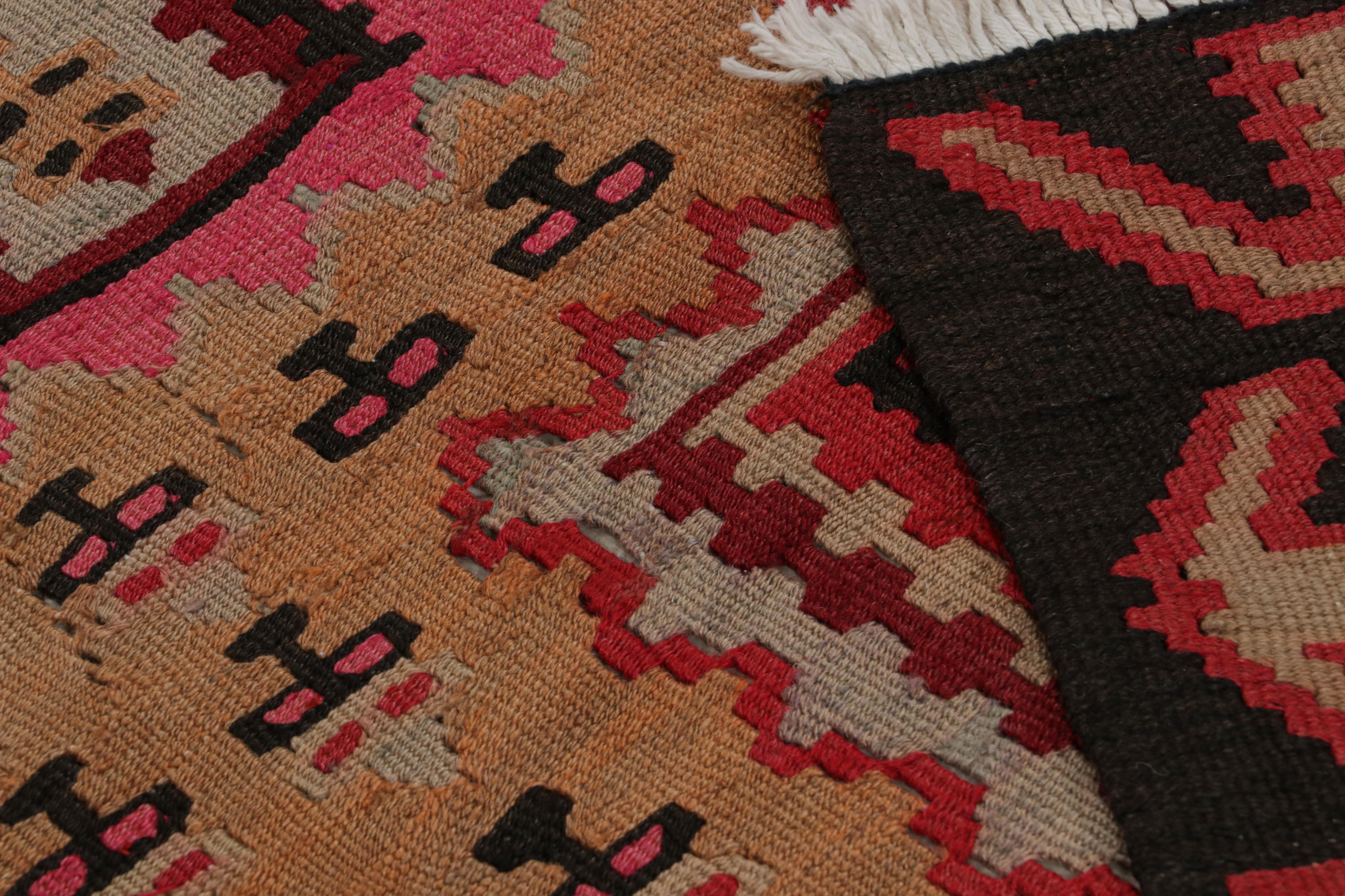 Mid-20th Century Vintage Persian Kilim with Red Medallions on a Gold Field, from Rug & Kilim For Sale