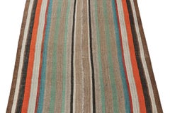 Vintage Persian Kilim with Vibrant Polychromatic Stripes