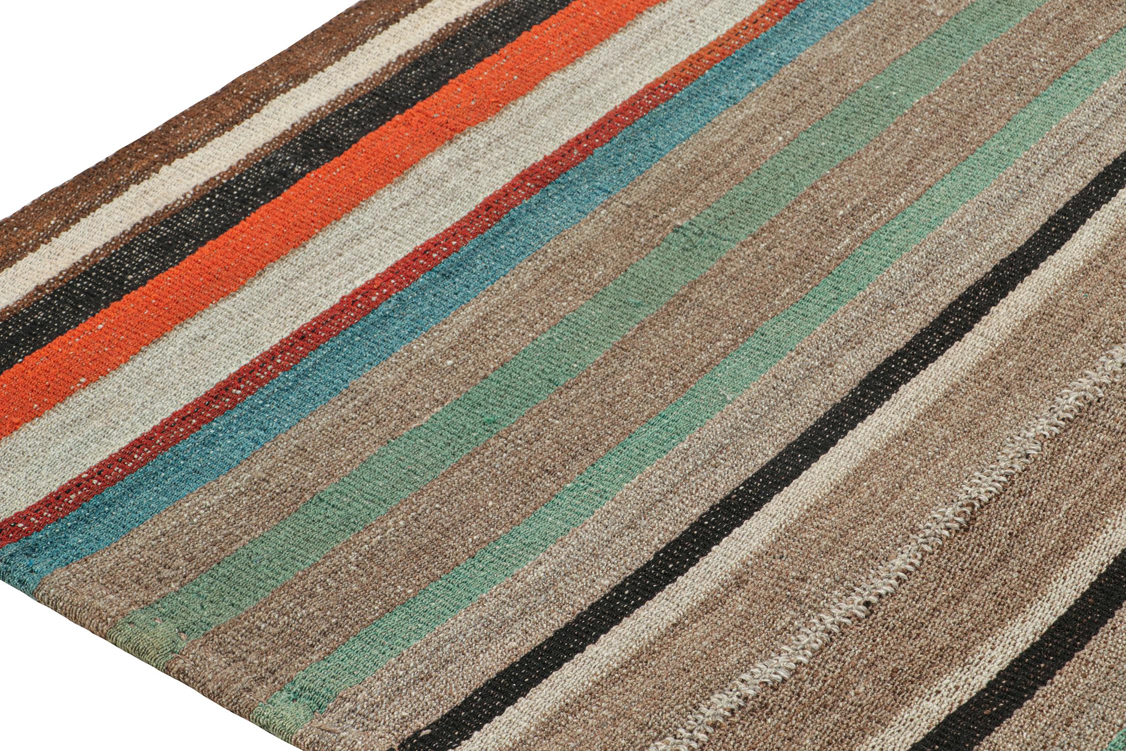 Vintage Persian Kilim with Vibrant Polychromatic Stripes In Good Condition For Sale In Long Island City, NY