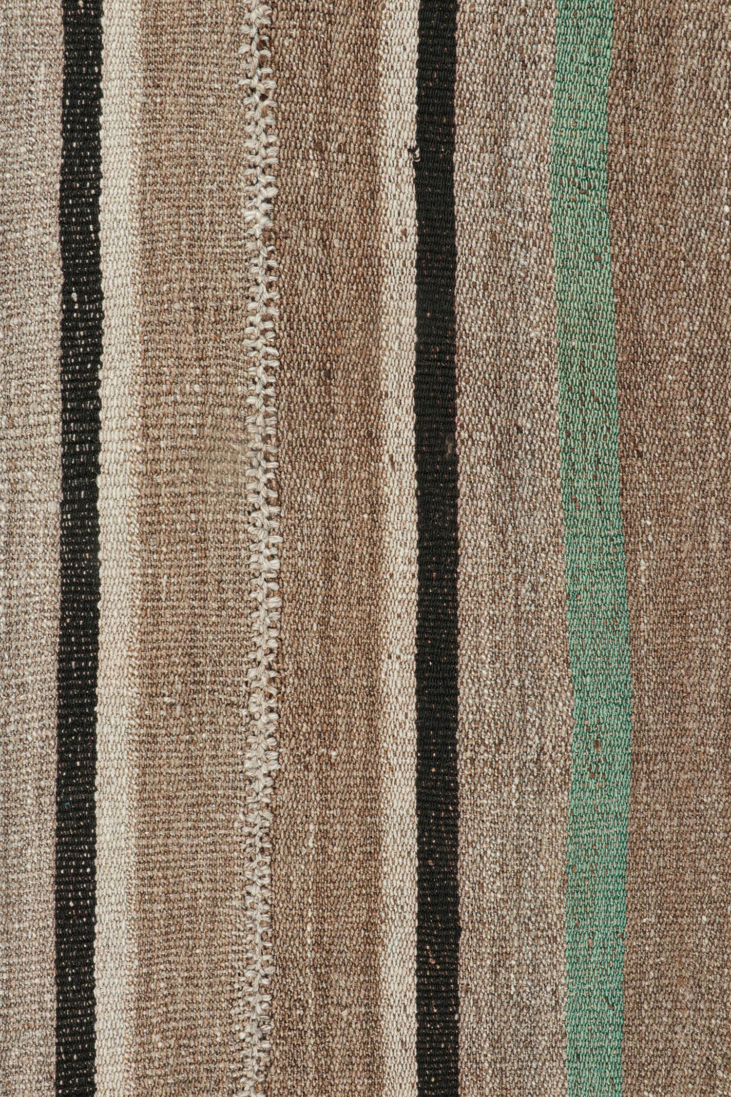 Mid-20th Century Vintage Persian Kilim with Vibrant Polychromatic Stripes For Sale