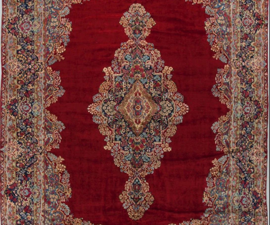 Vintage Persian Kirman Rug, circa 1940 10'0 x 16'9