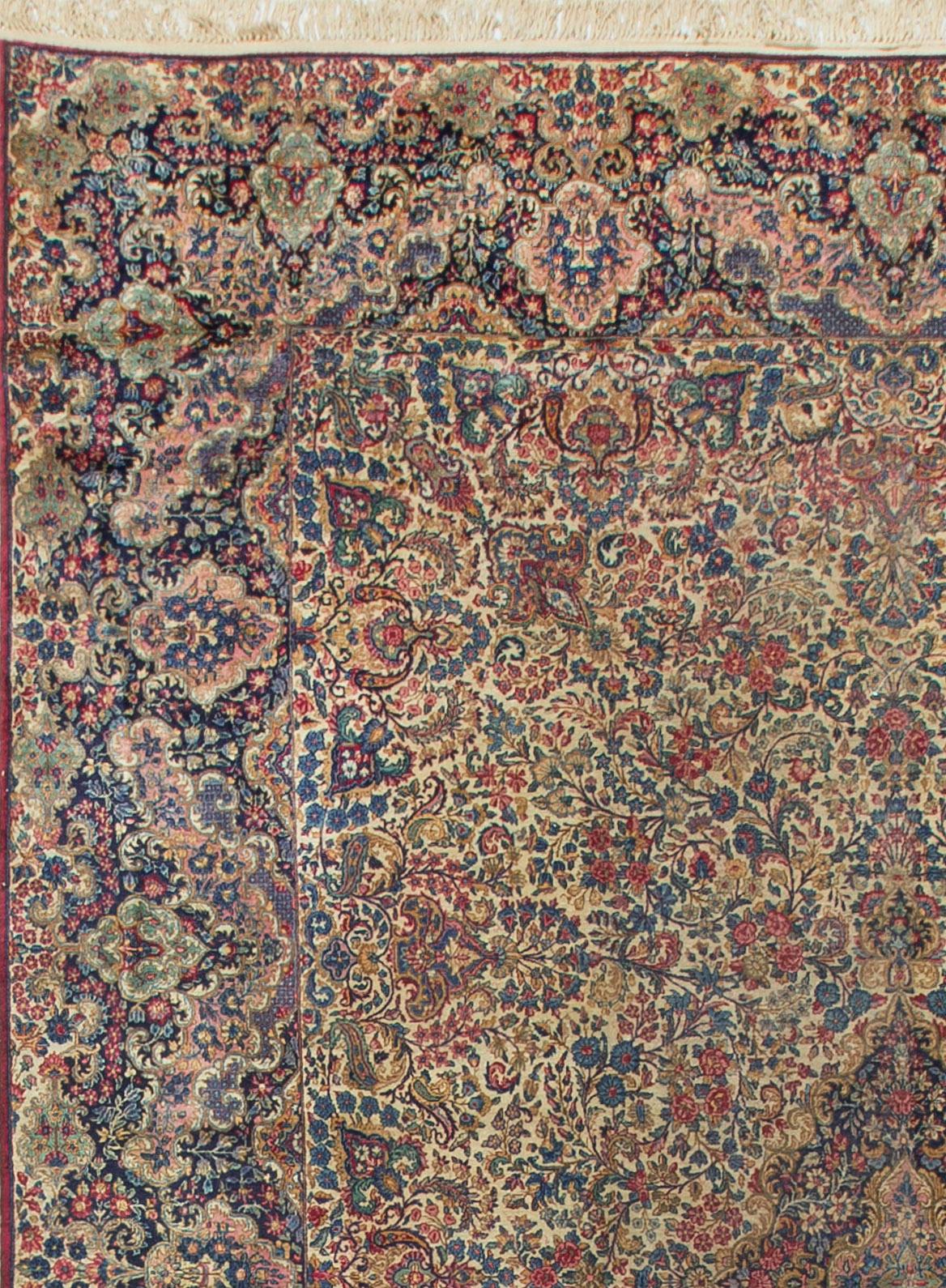 The extremely intricate design in this rug has been perfectly realized by the tremendous skills of the weavers and looking at the detail in the rug makes one appreciate a true work of art. Measures: 11'6