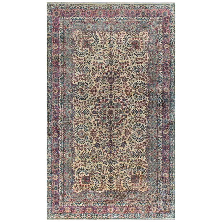 Vintage Kirman Persian Rug | 9’9” x 14’ | Thick Full-Pile Wool | Circa 1960 | K2029