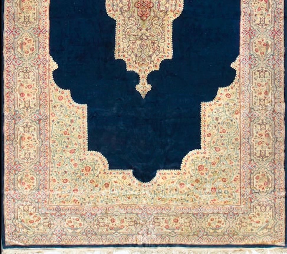 18th Century and Earlier Vintage Persian Kirman Rug, circa 1940 9'8 x 17'8 For Sale