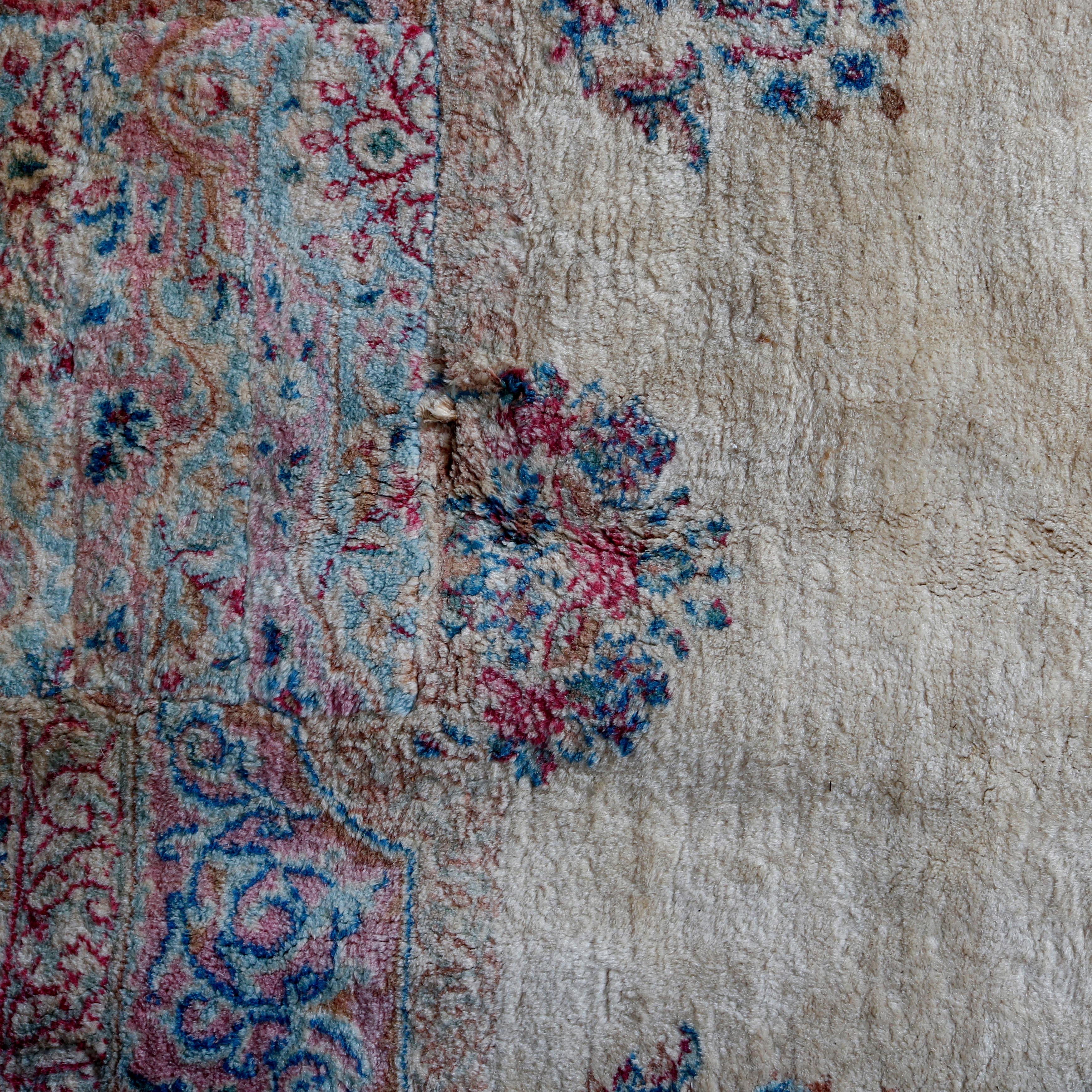 Vintage Persian Kirman Floral Oriental Rug, circa 1950 7