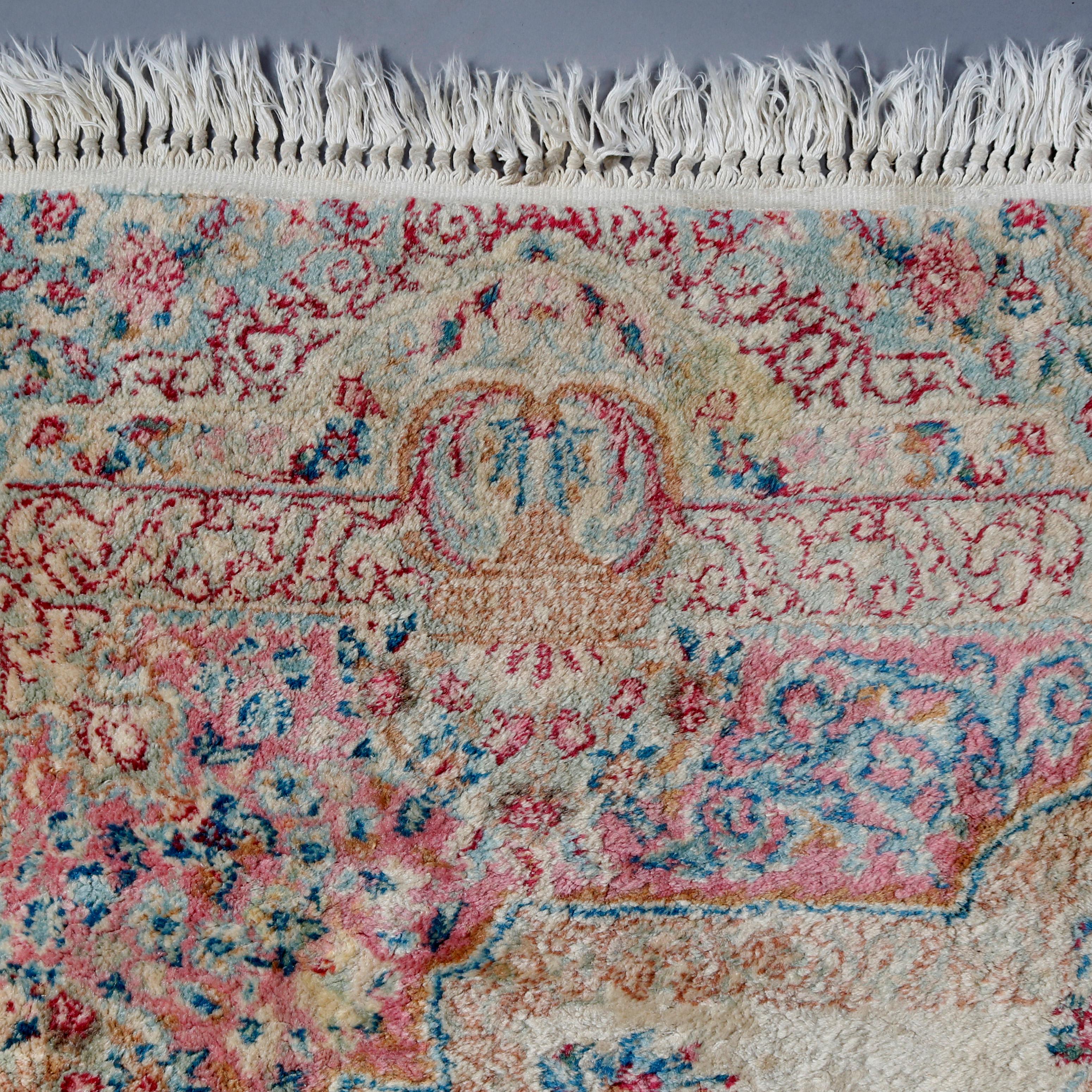 Vintage Persian Kirman Floral Oriental Rug, circa 1950 1