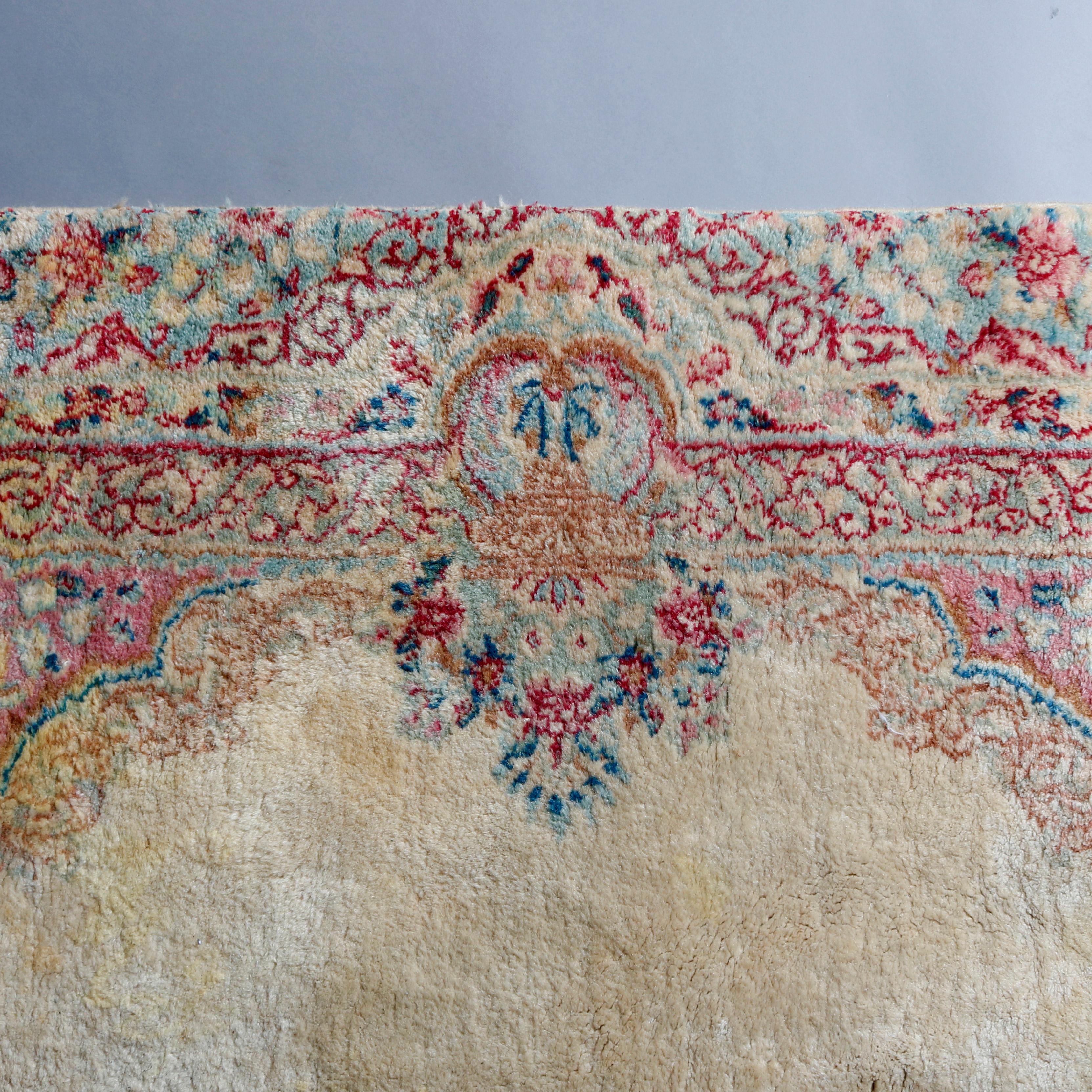 Vintage Persian Kirman Floral Oriental Rug, circa 1950 2