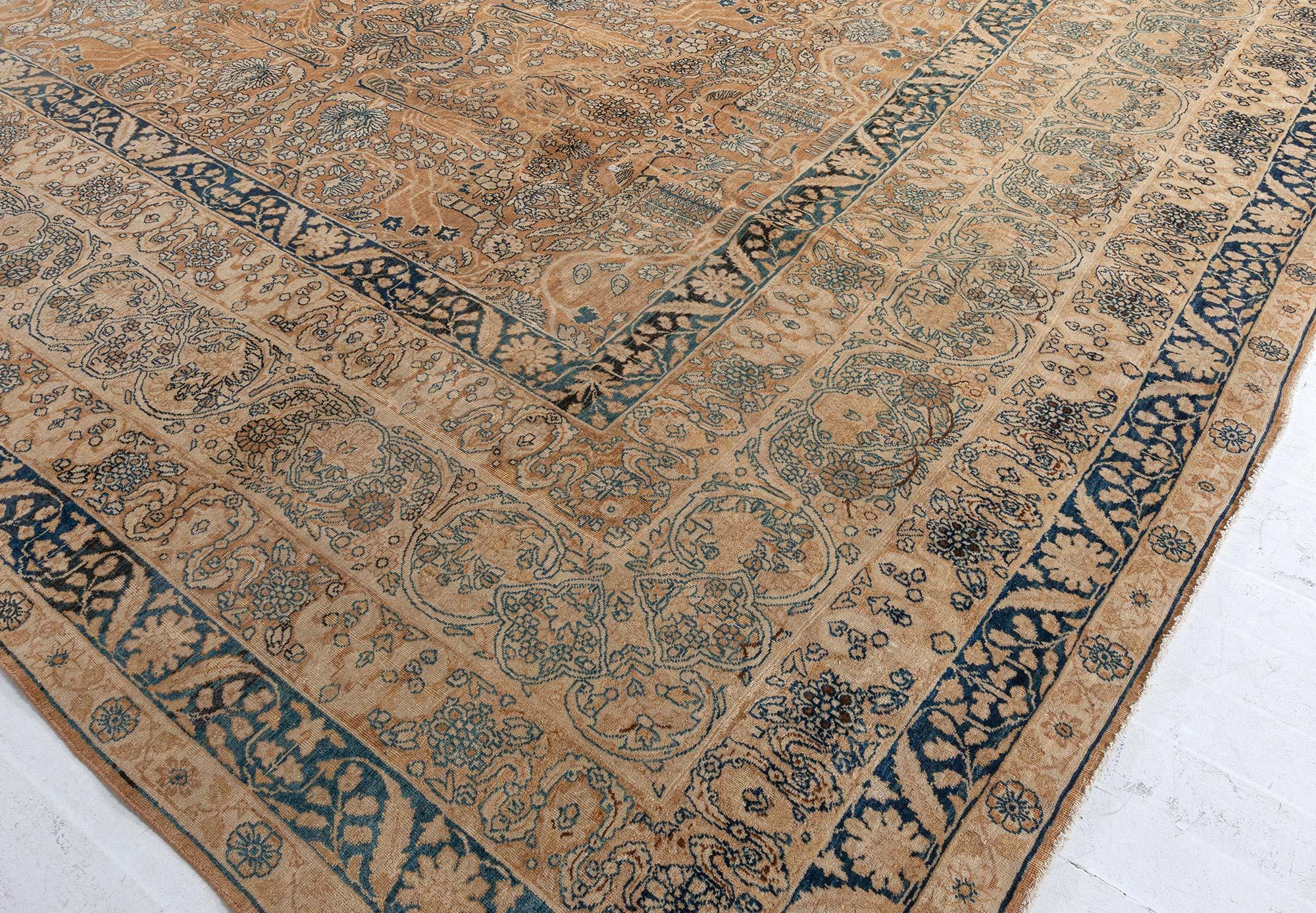 20th Century Vintage Persian Kirman Handmade Wool Carpet For Sale