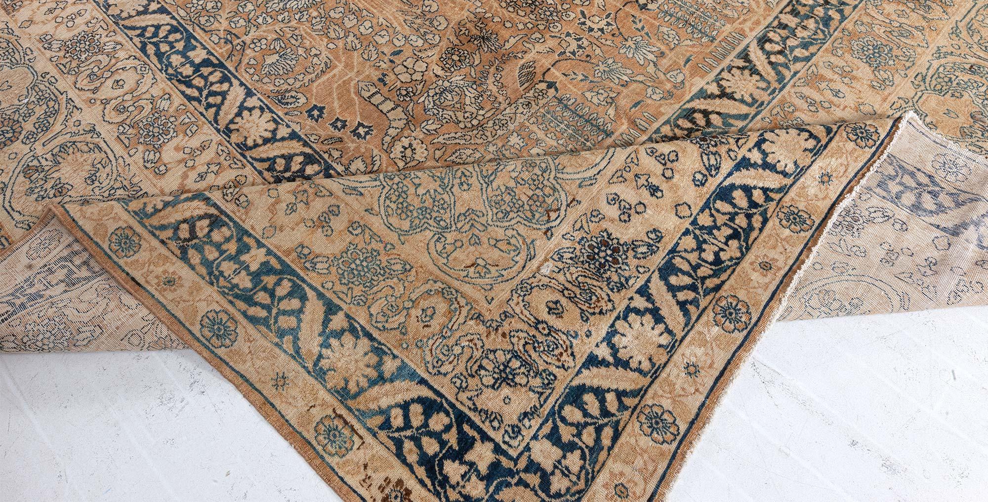 Vintage Persian Kirman Handmade Wool Carpet For Sale 1