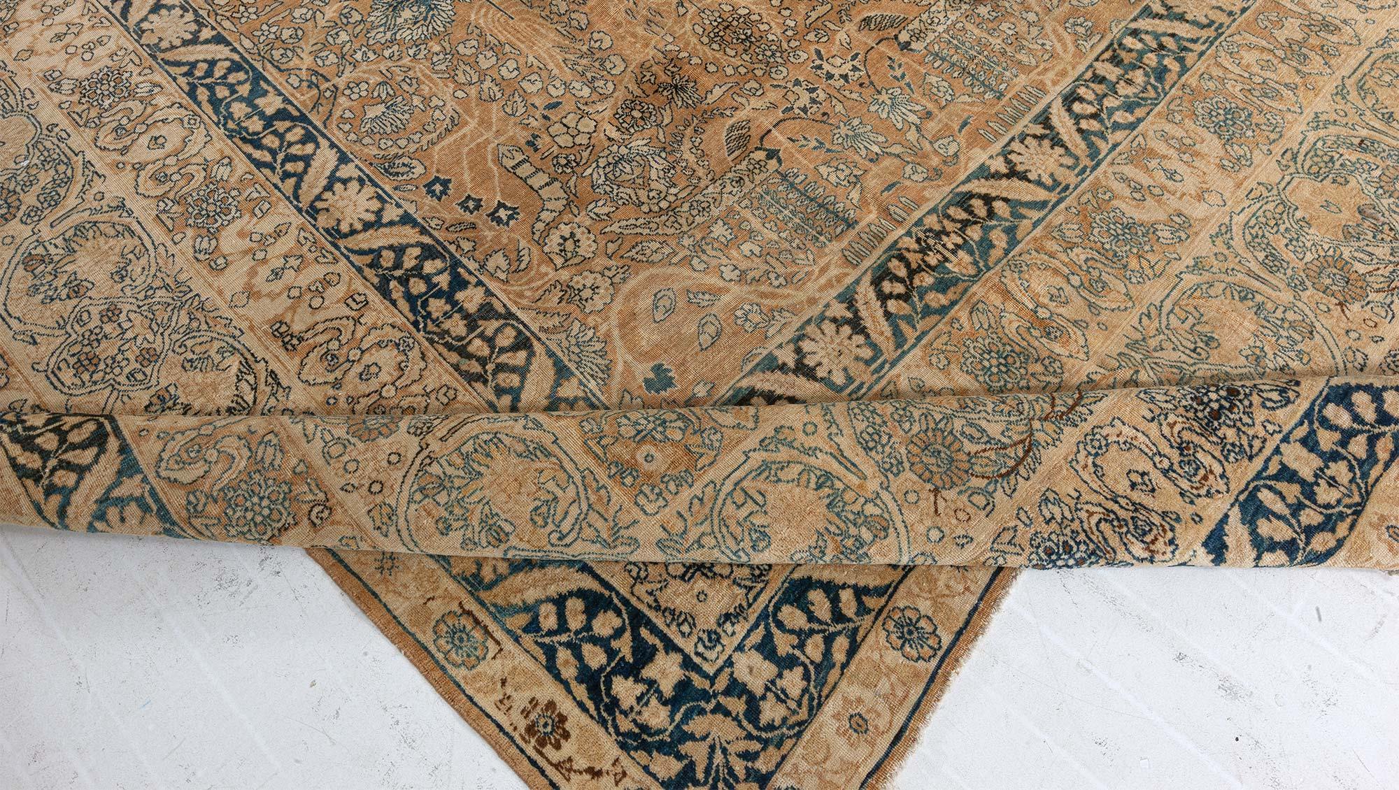 Doris Leslie Blauer Vintage Persischer Kirman Handgefertigter Vintage-Wollteppich im Angebot 1