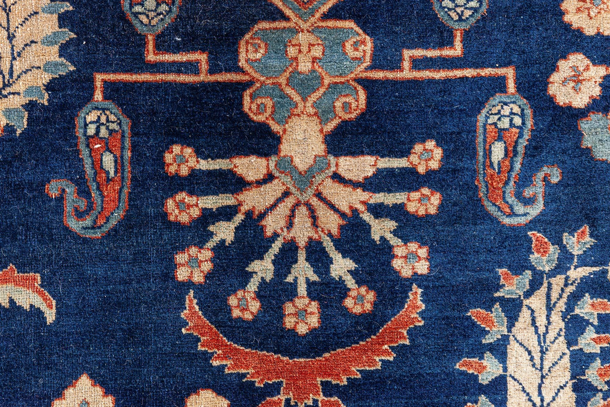 Persischer Kirman Handgefertigter Vintage-Wollteppich Doris Leslie Blau im Zustand „Gut“ im Angebot in New York, NY