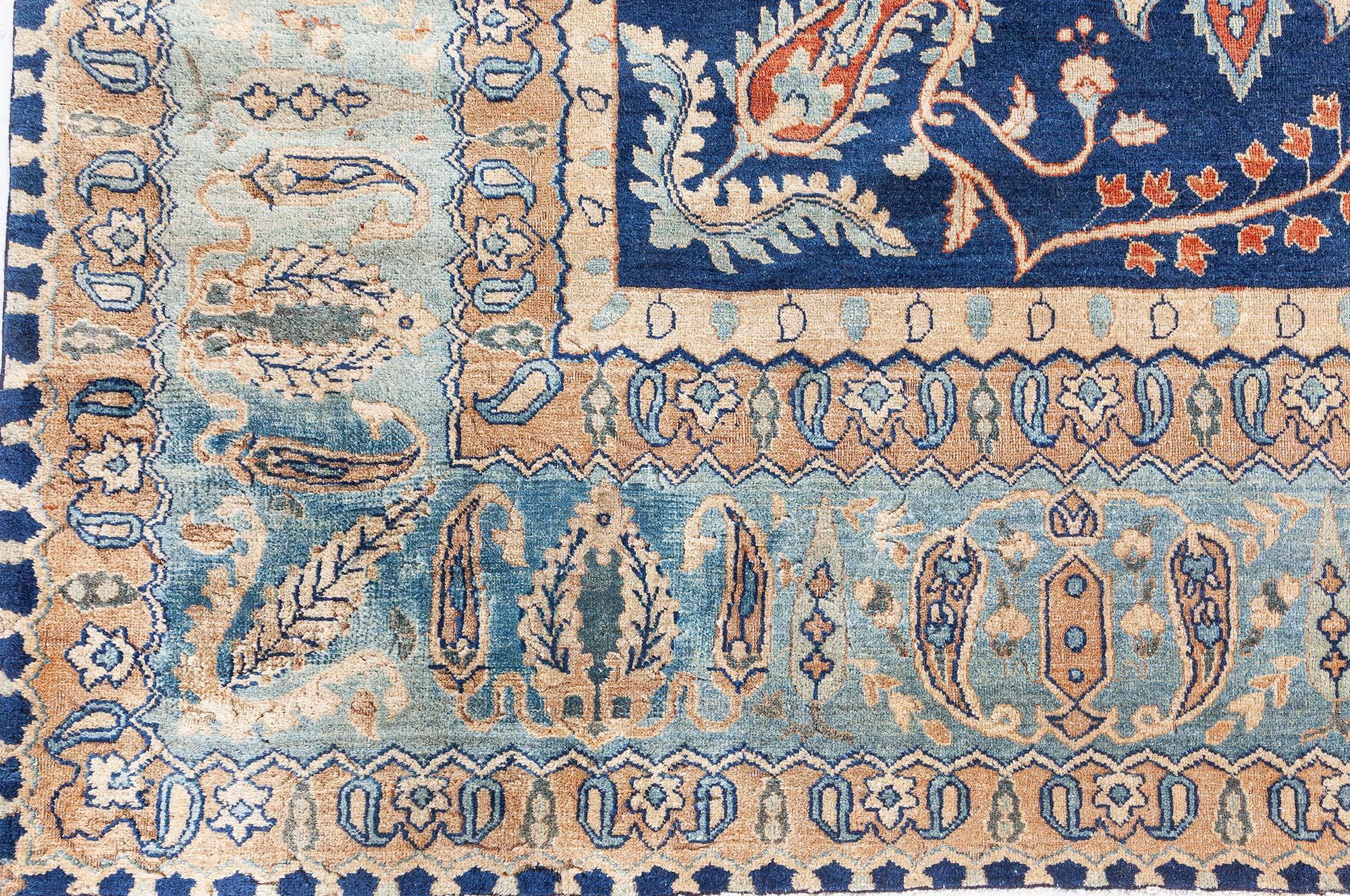 Persischer Kirman Handgefertigter Vintage-Wollteppich Doris Leslie Blau im Angebot 2