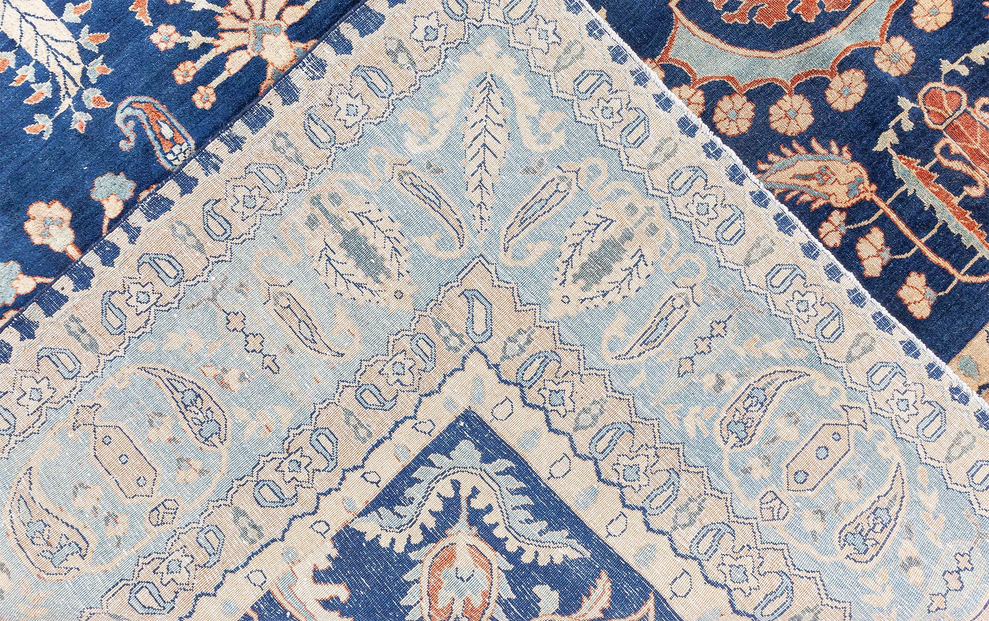 Persischer Kirman Handgefertigter Vintage-Wollteppich Doris Leslie Blau im Angebot 3